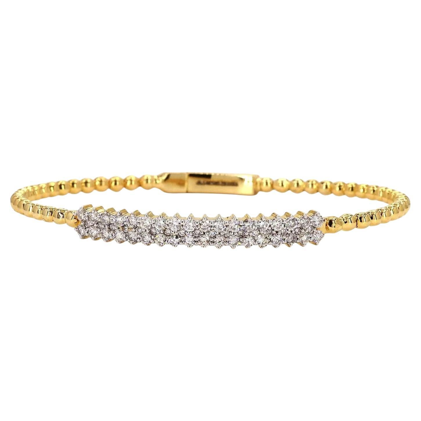 Beaded Natural Diamond Statement Stacking Bracele… - image 1