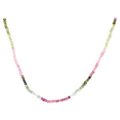 Beaded Natural Tourmaline 18 Karat Gold Necklace