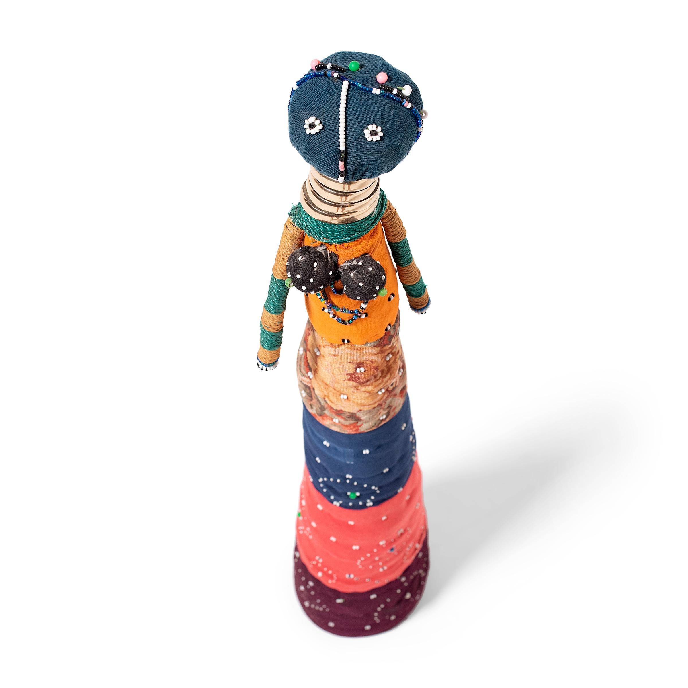 Folk Art Beaded Ndebele Ceremonial Doll For Sale