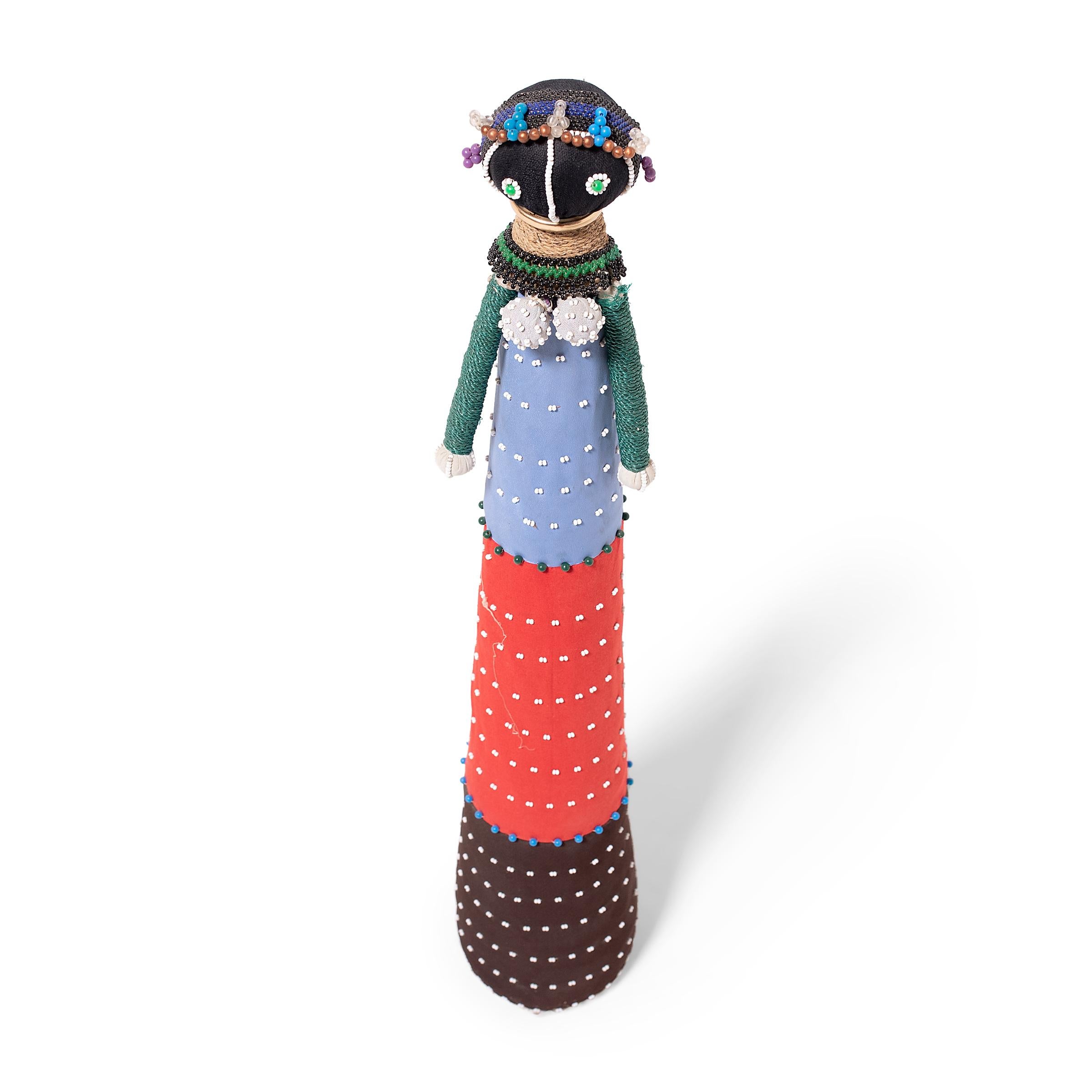 Folk Art Beaded Ndebele Ceremonial Doll For Sale