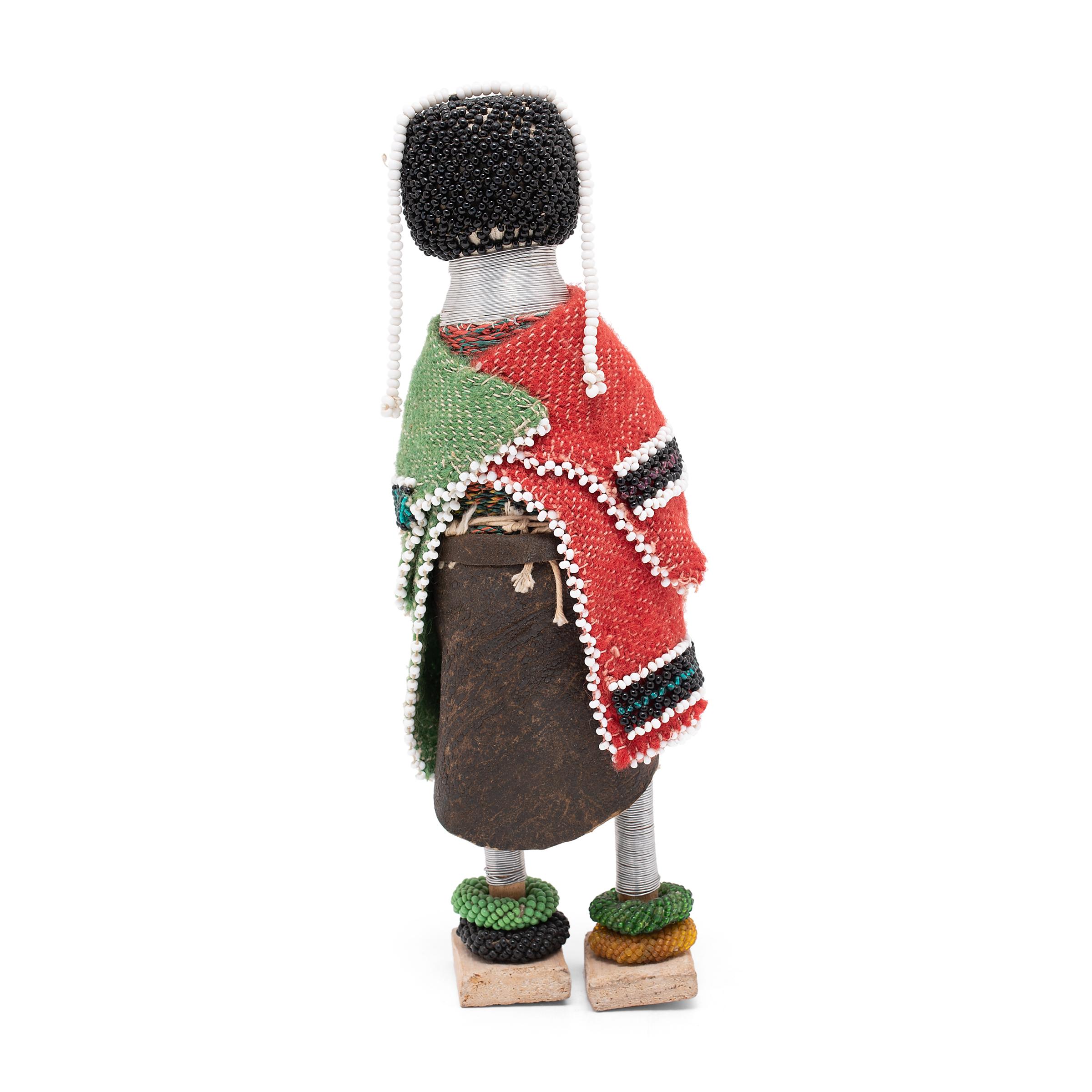 Folk Art Beaded Ndebele Initiation Doll For Sale