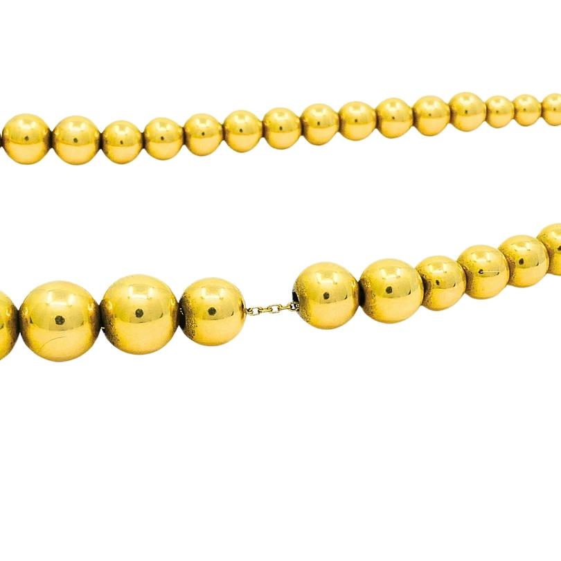 Women's Beaded Necklace French 18k Gold Vintage Jewelry