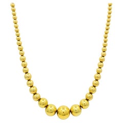 Beaded Necklace French 18k Gold Vintage Jewelry