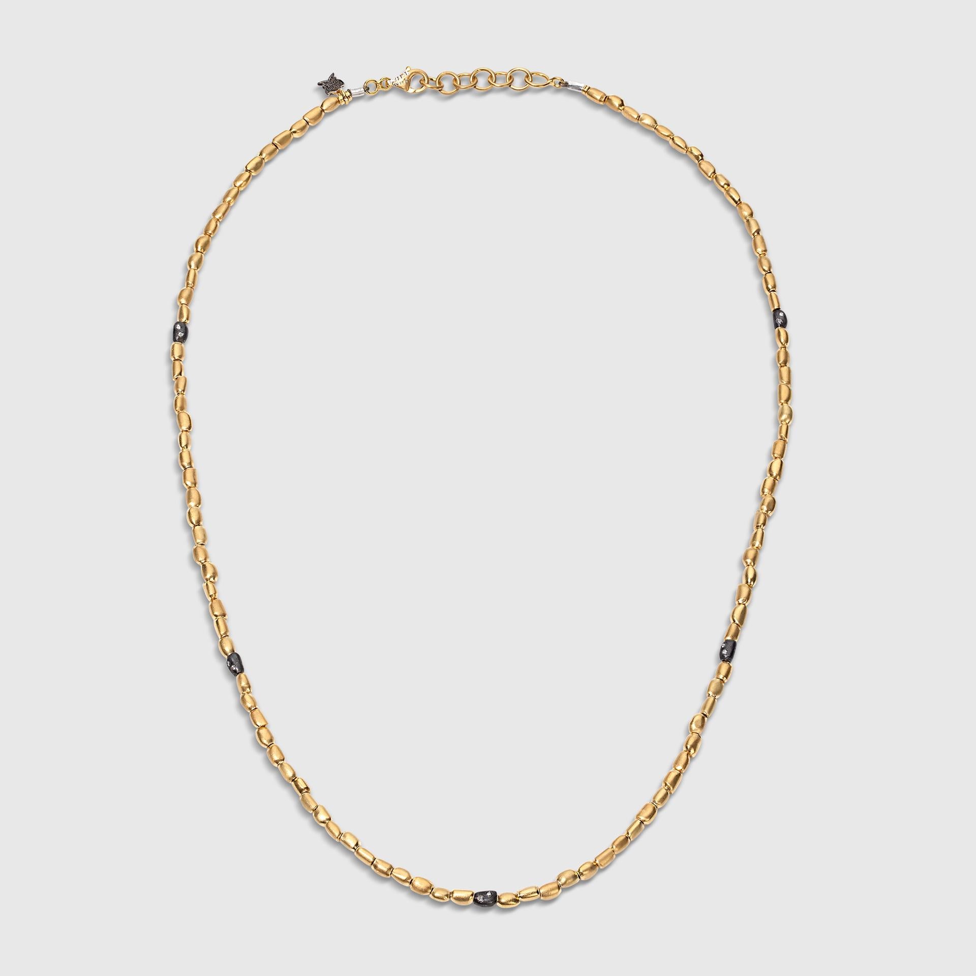 Perlenkette mit Diamant 24K Gold & SS von Kurtulan Jewellery im Angebot 9