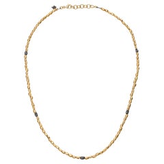 Beaded Necklace with Diamond 24K Gold & SS by Kurtulan Jewellery
