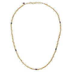 Beaded Necklace with Diamond 24K Gold & SS by Kurtulan Jewellery