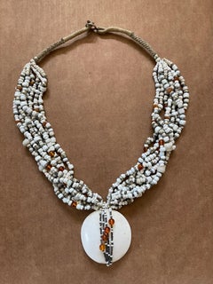Beaded Necklace with Shell Pendant by Simma Chester