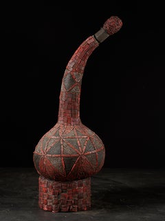 Beaded Palm Wine Vessel, Cameroon Grasslands