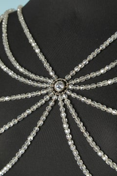 Colliers plastron en perles avec strass