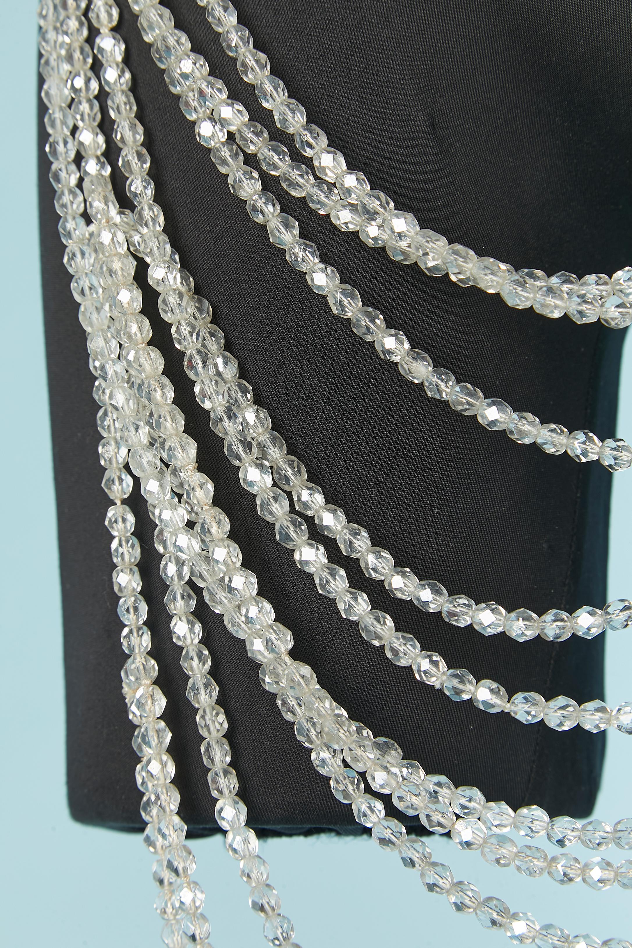 Donna Collane di plastron con perline e strass in vendita