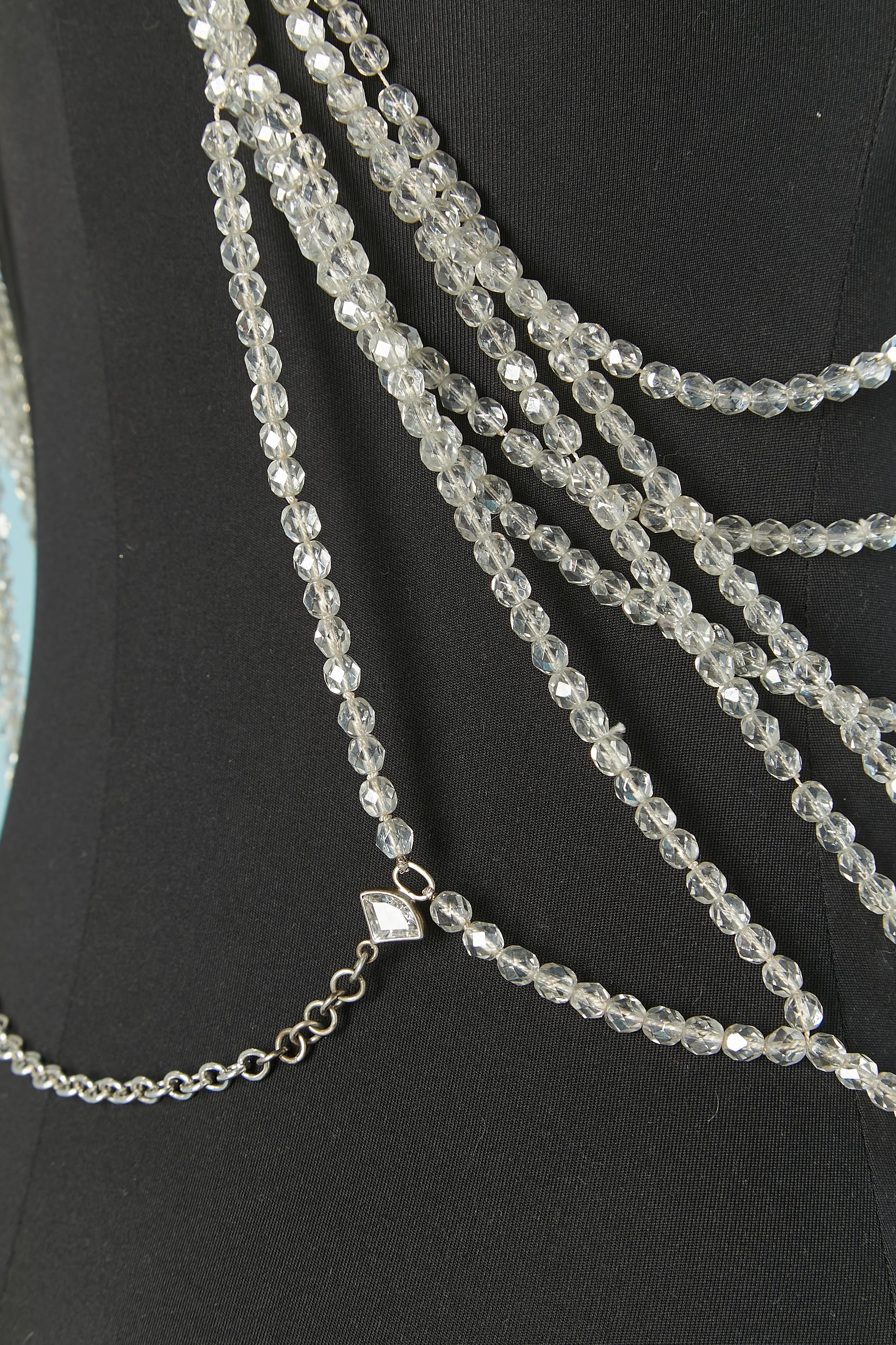 Collane di plastron con perline e strass in vendita 4