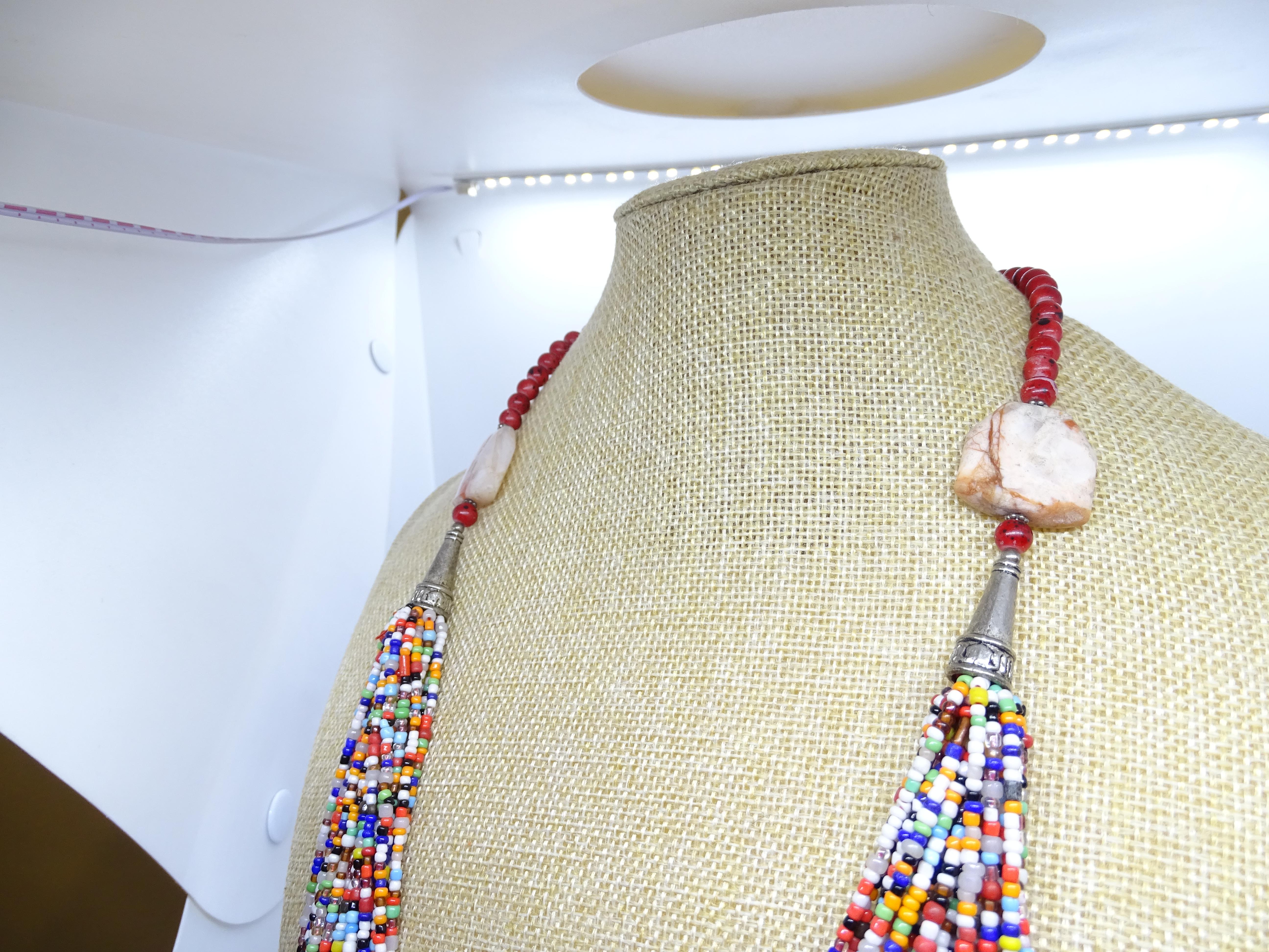 Femenino o masculino Collar de cuentas, cuarzo , piedra natural y plata, Siglo XX - Italia en venta