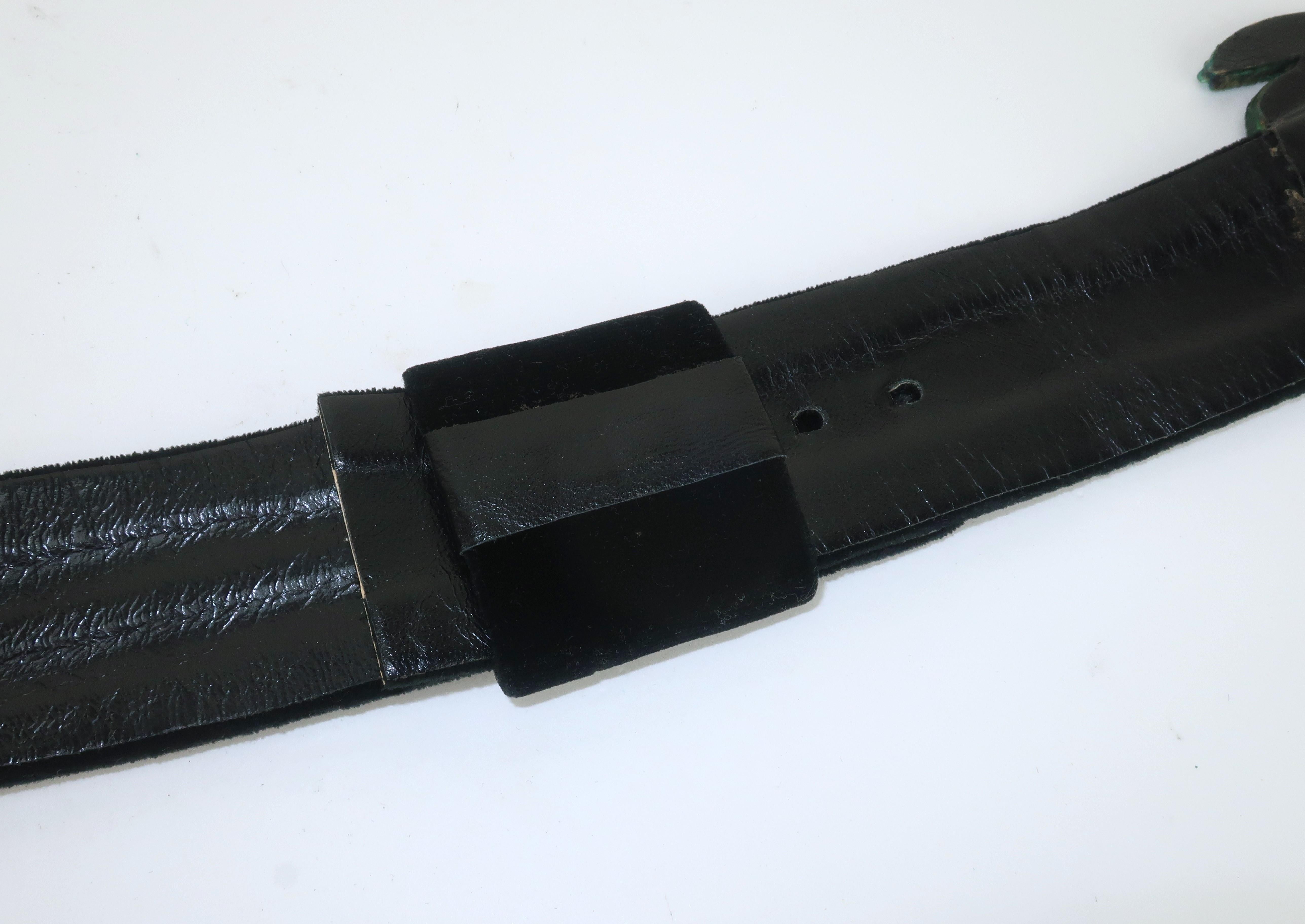 Beaded Rooster Cummerbund Velvet Belt, 1980’s 6