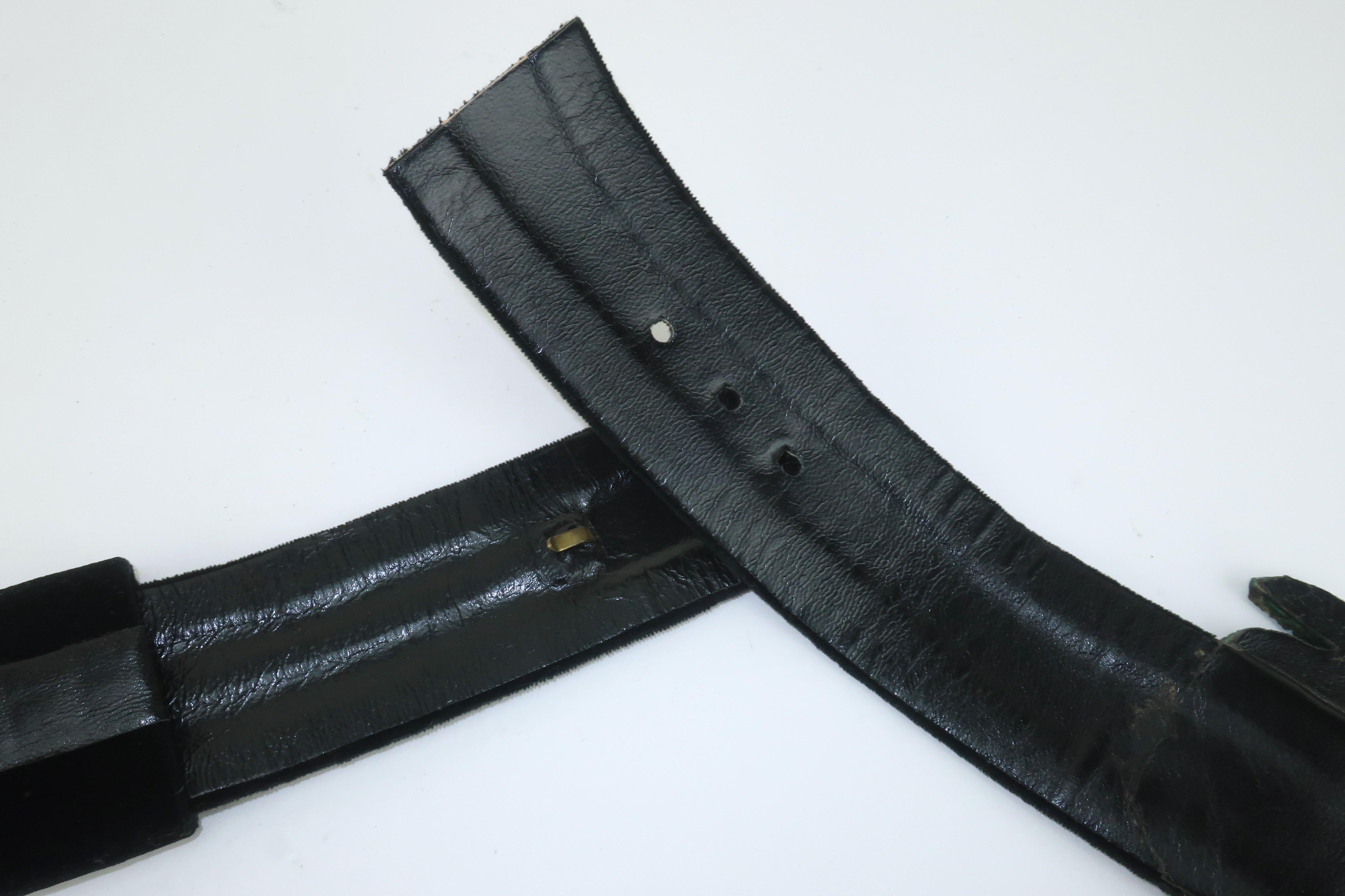 Beaded Rooster Cummerbund Velvet Belt, 1980’s 7