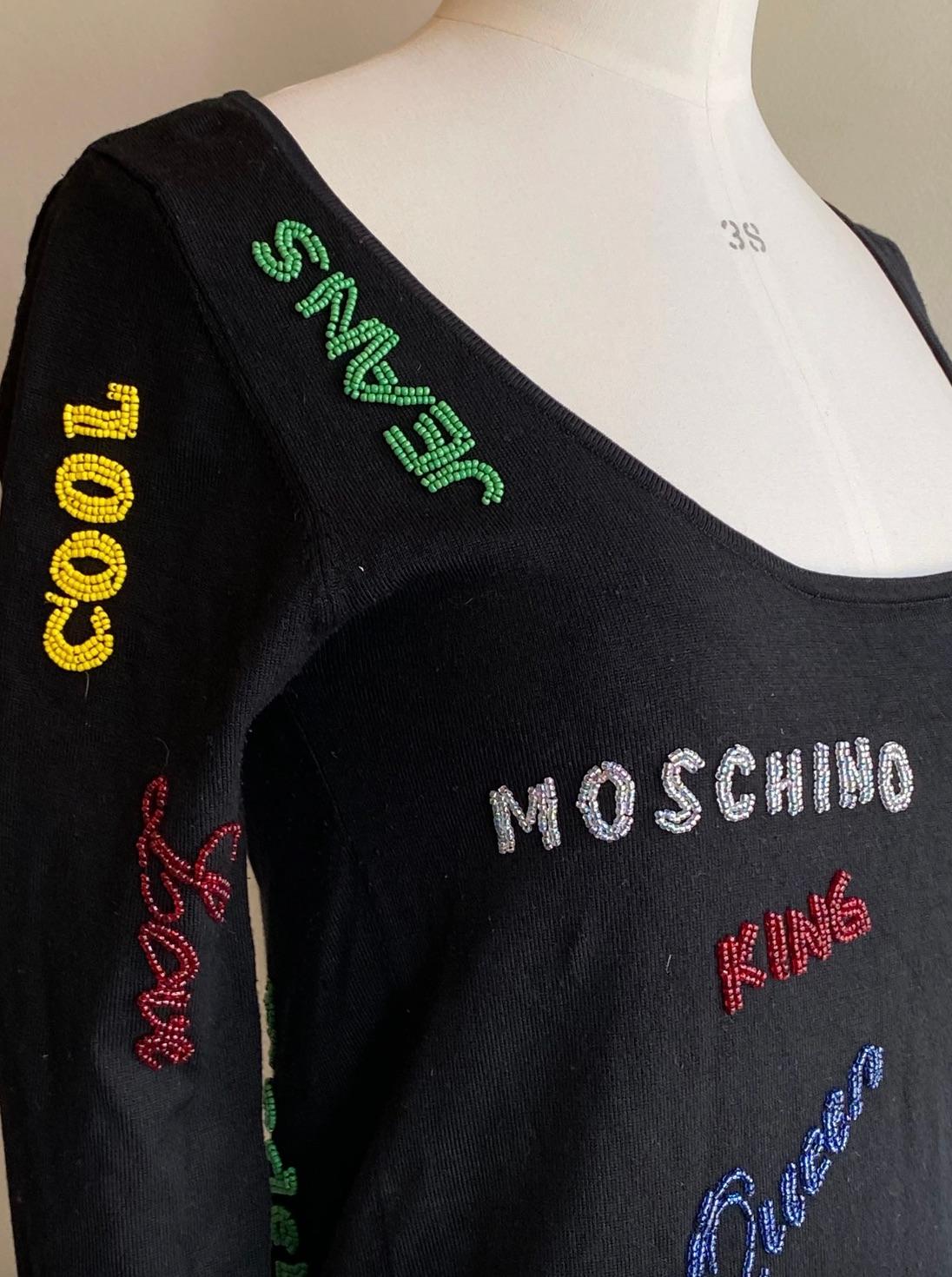 Beaded Silk Moschino Jeans Top In Good Condition For Sale In Glasgow, GB