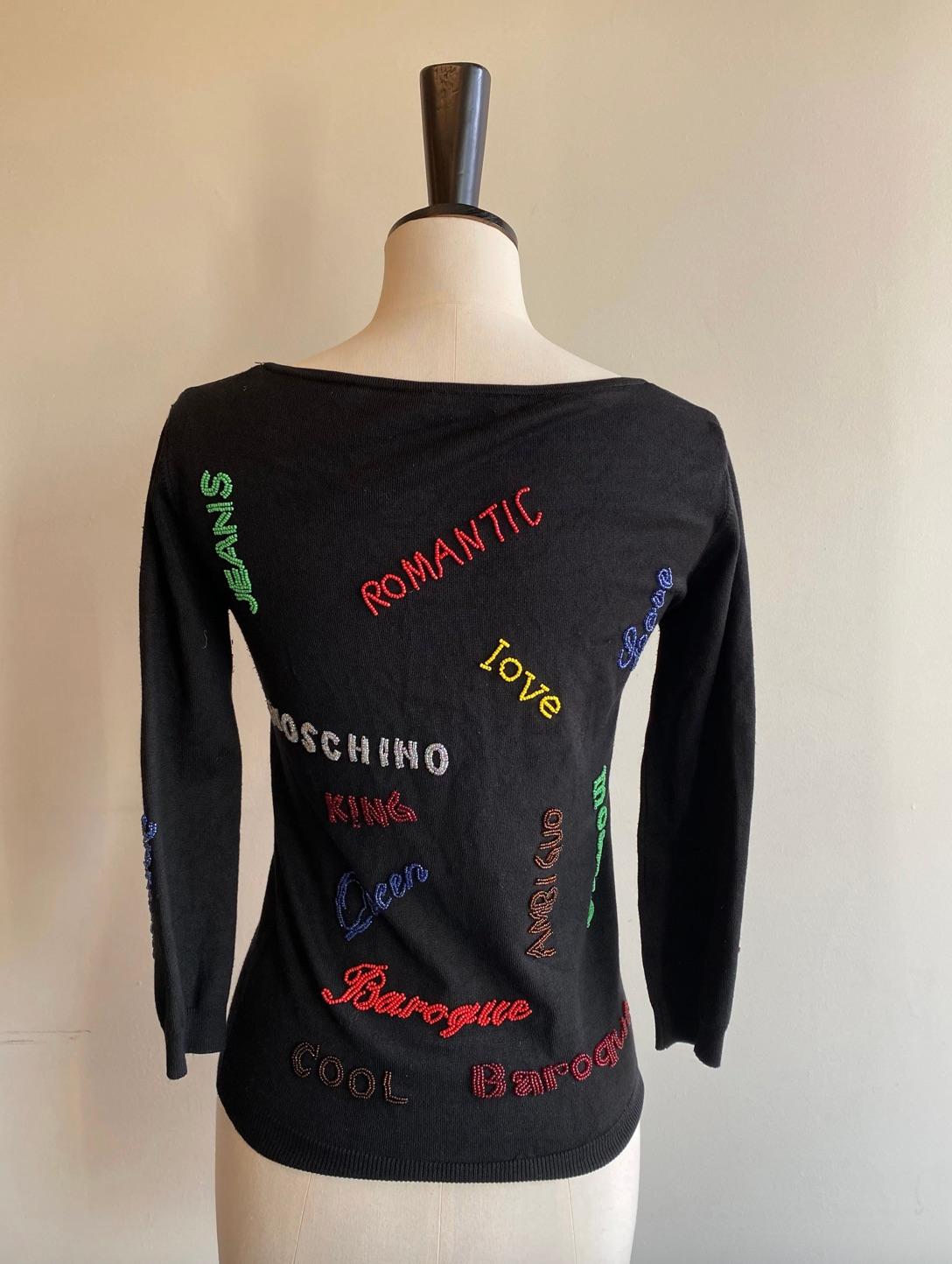 Women's Beaded Silk Moschino Jeans Top For Sale