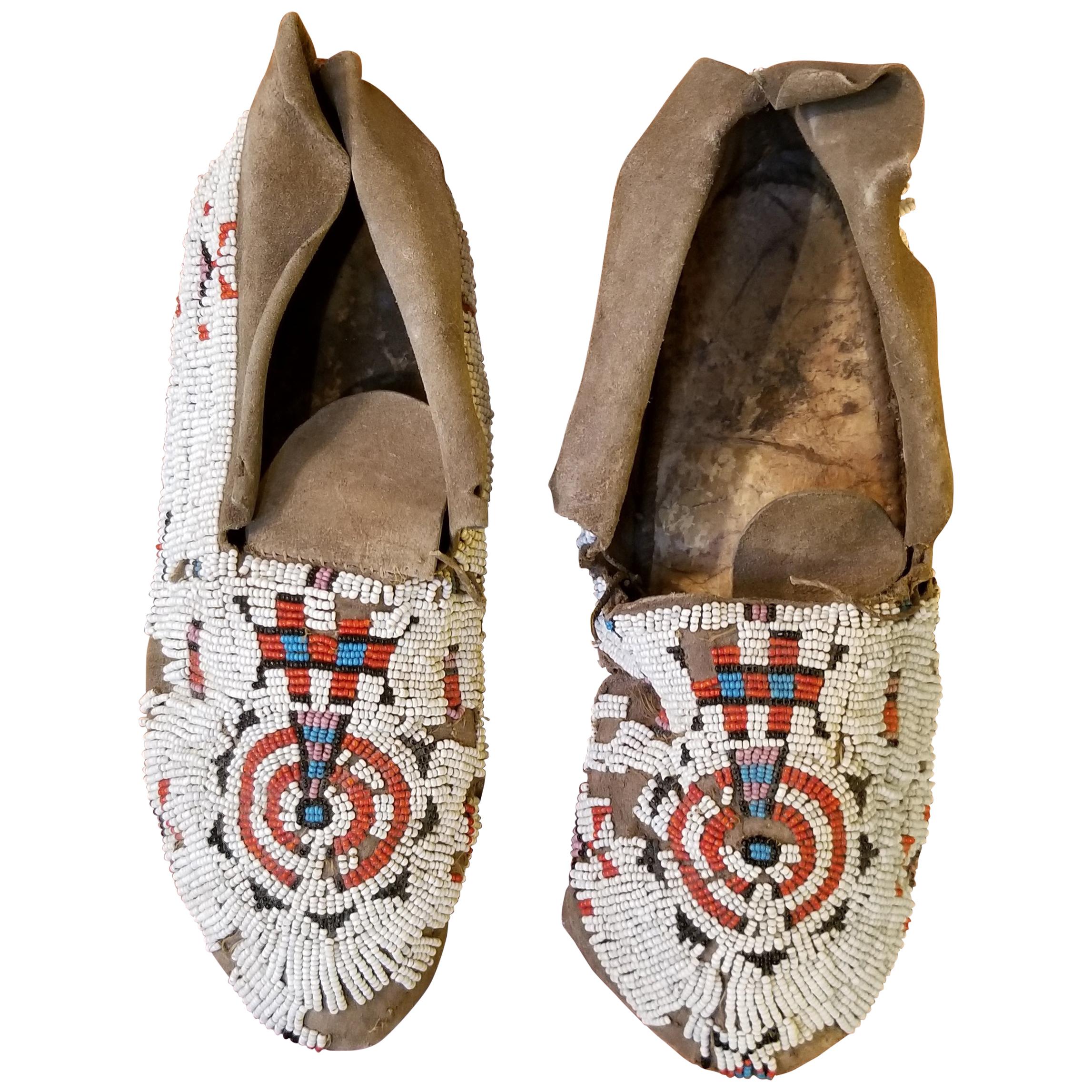 Beaded Sioux Moccasins  For Sale