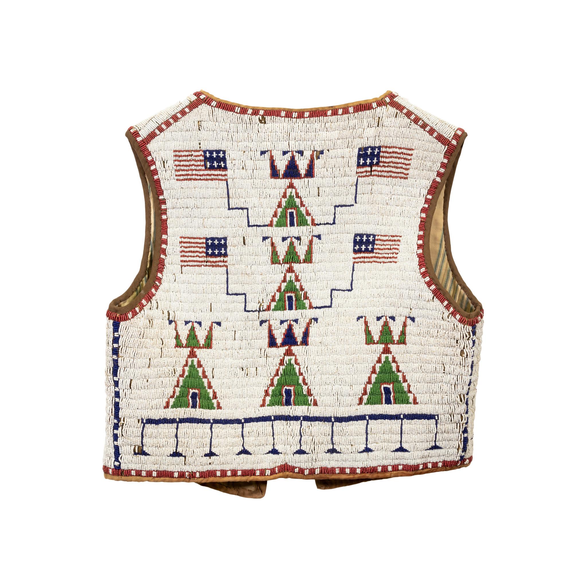 American Beaded Sioux Patriotic Vest For Sale