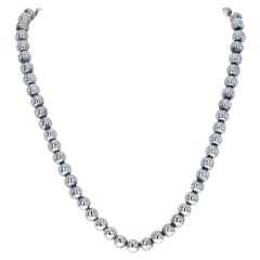 Collar de cuentas de plata de ley, cierre de caja de plata de ley