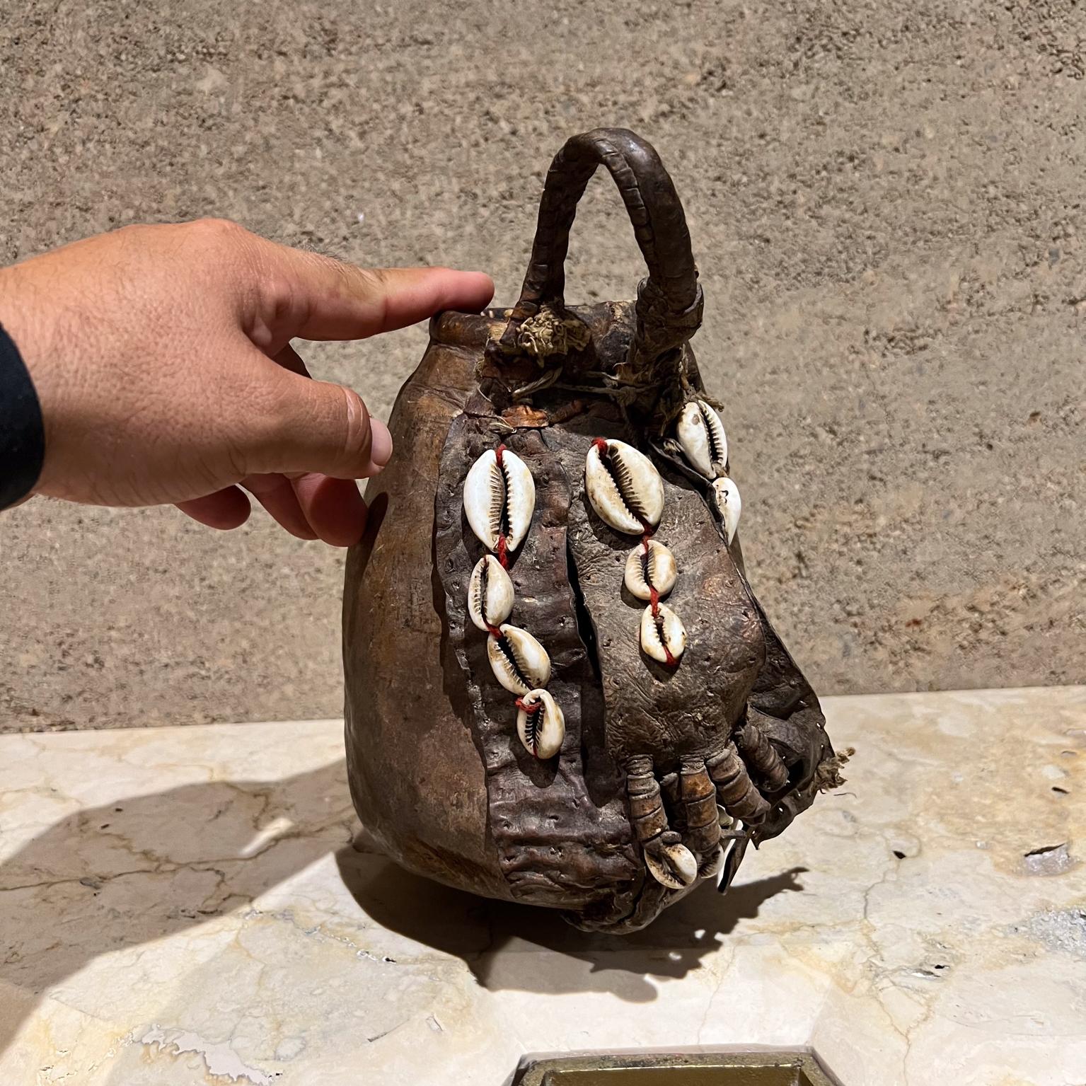 20th Century Beaded Tribal Drink Vessel Leather Milk Jug 2 African Arts For Sale
