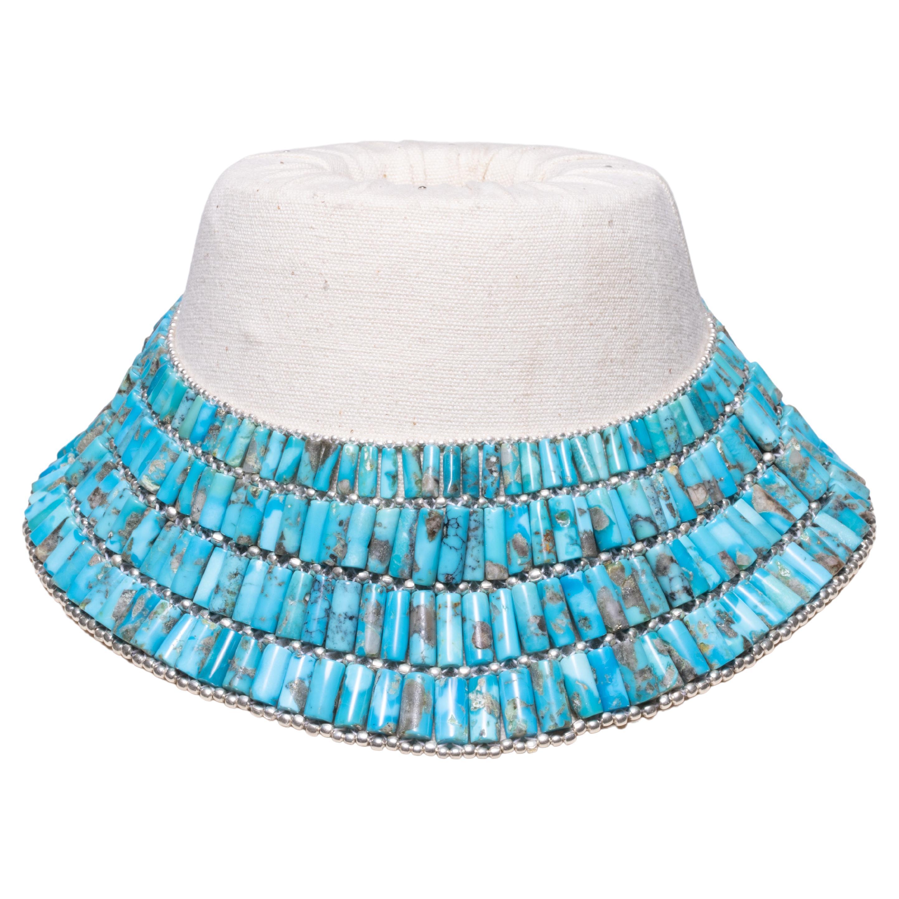 Collier ras du cou pour femme en acier inoxydable avec anneaux et perles de turquoise reconstituée rouge 