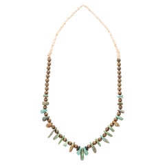 Collana in ottone e pepite di turchese con perline