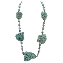 Beaded Turquoise Nugget Necklace