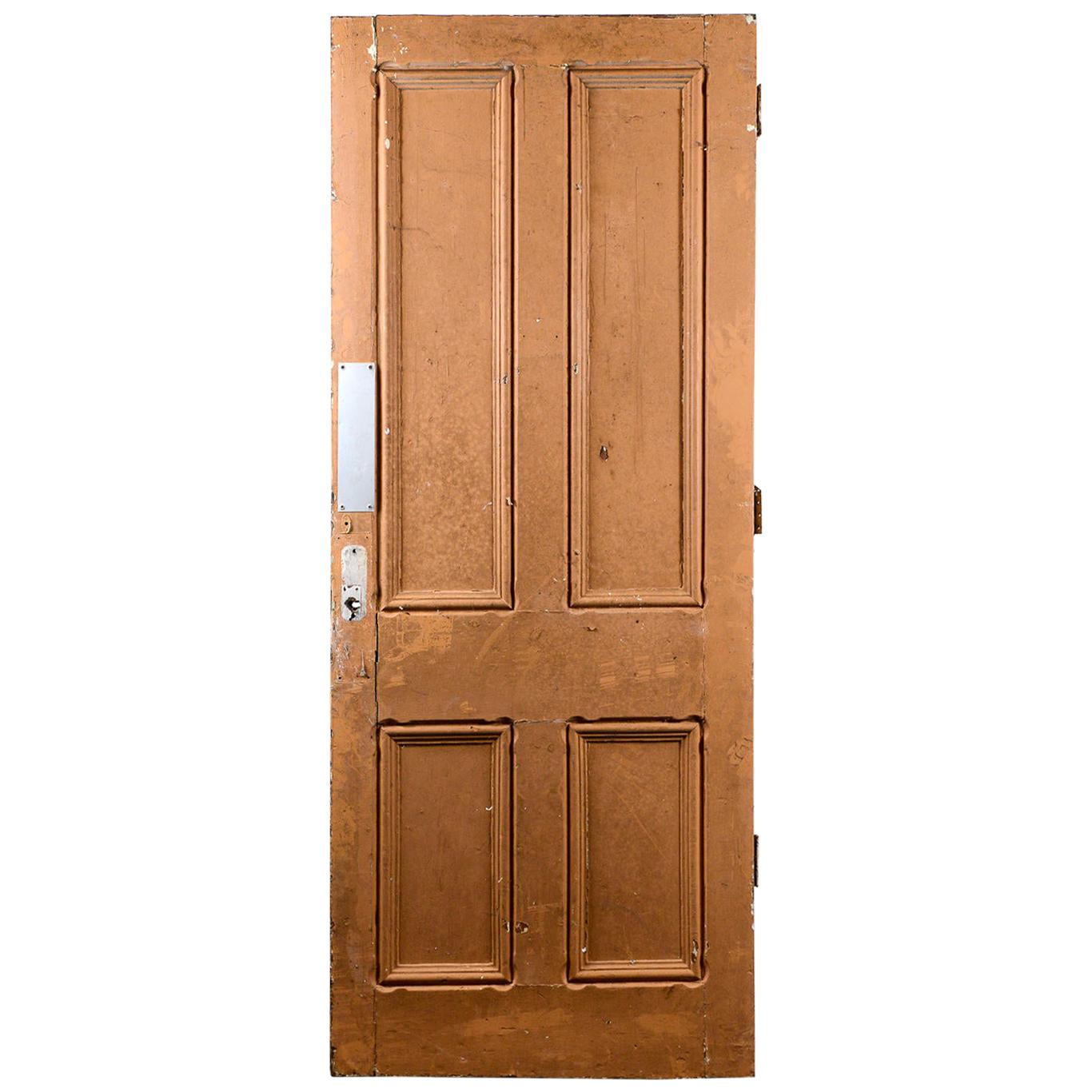 Beaded Victorian 4 Panel Door, 20th Century For Sale