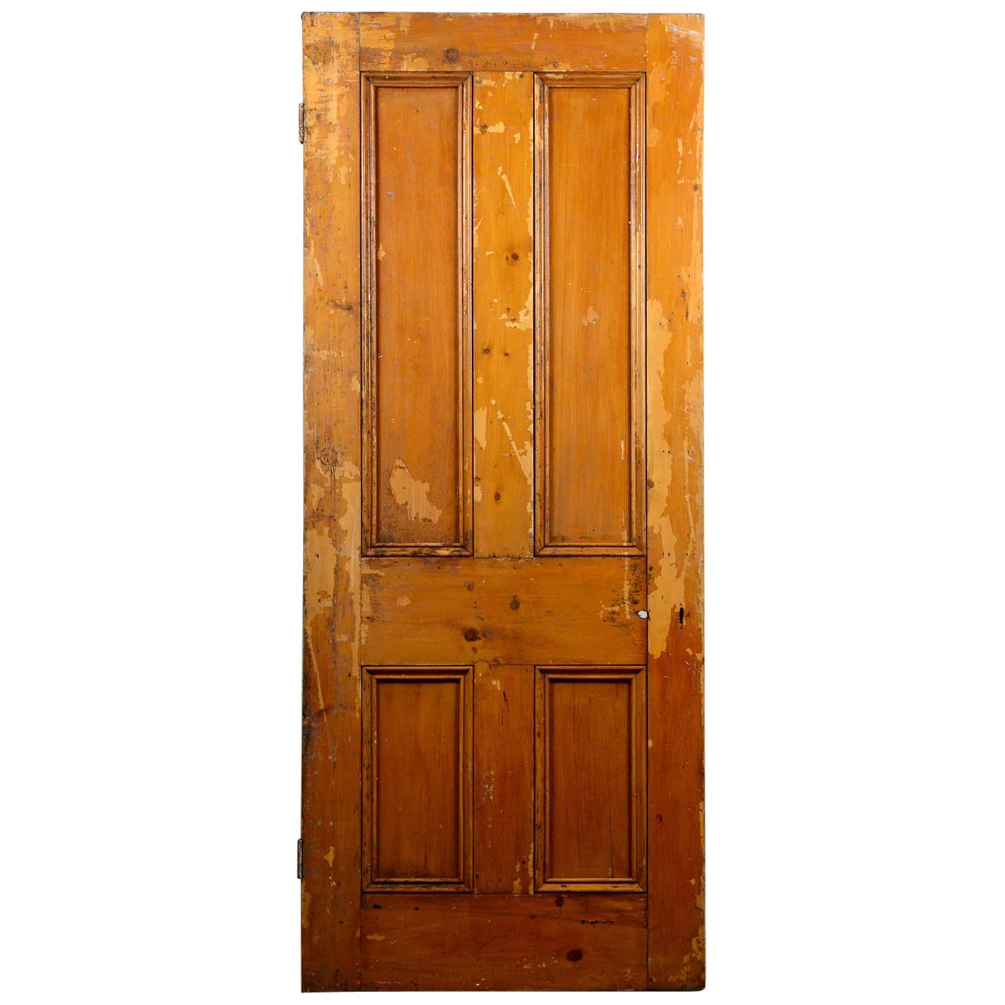 Beaded Victorian Four Panel Interior Door, 20th Century For Sale