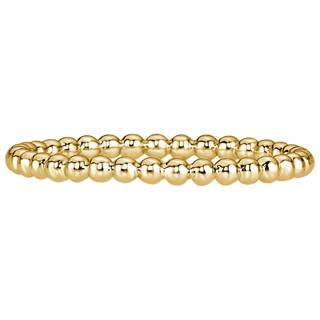 Mark Broumand Beaded Wedding Band in 18 Karat Yellow Gold