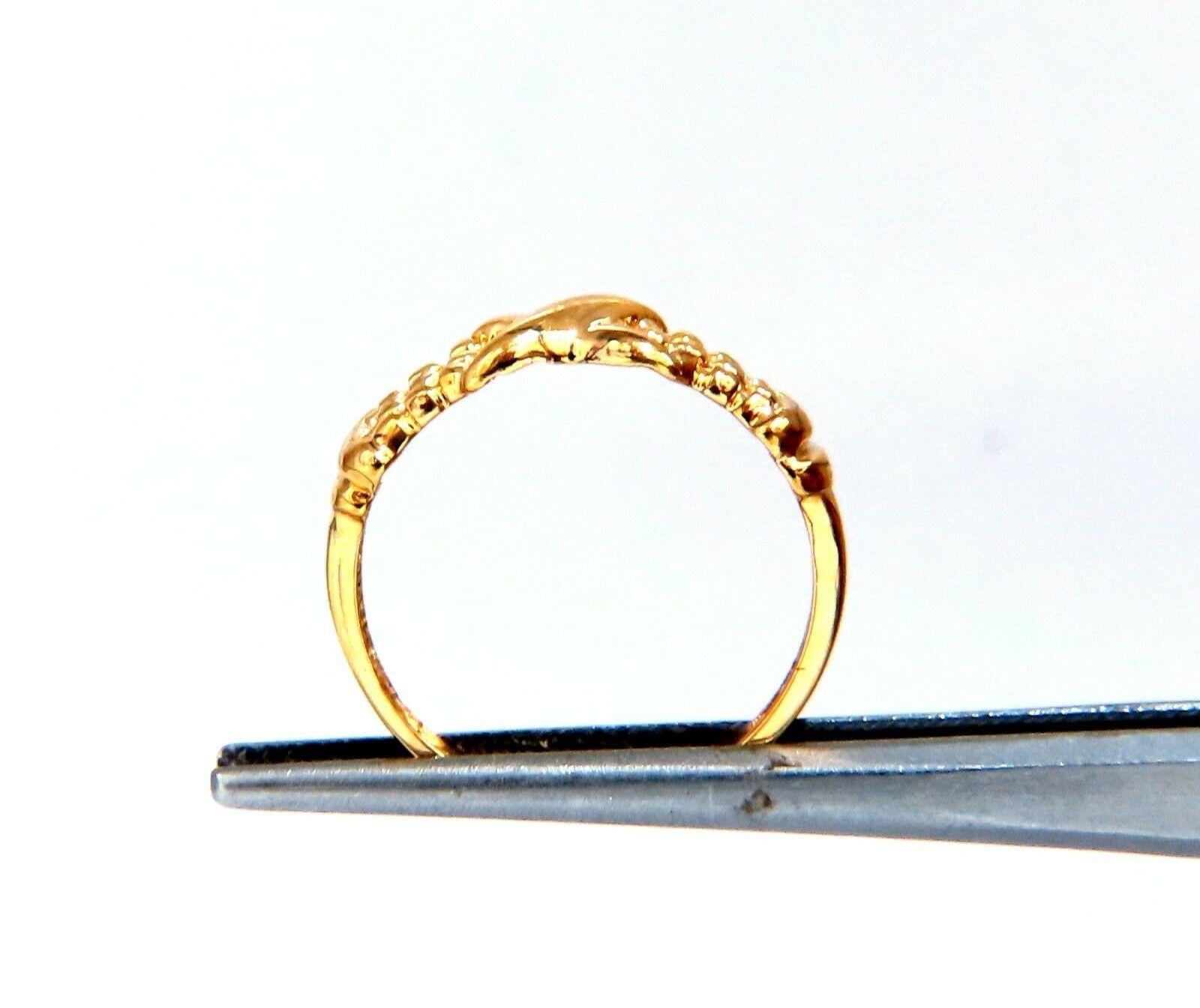 Beaded X Deco 14kt. Gold Ring In New Condition For Sale In New York, NY