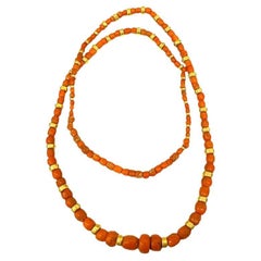 Perlen Spaced Korallen-Halsketten aus 14 Karat Gold