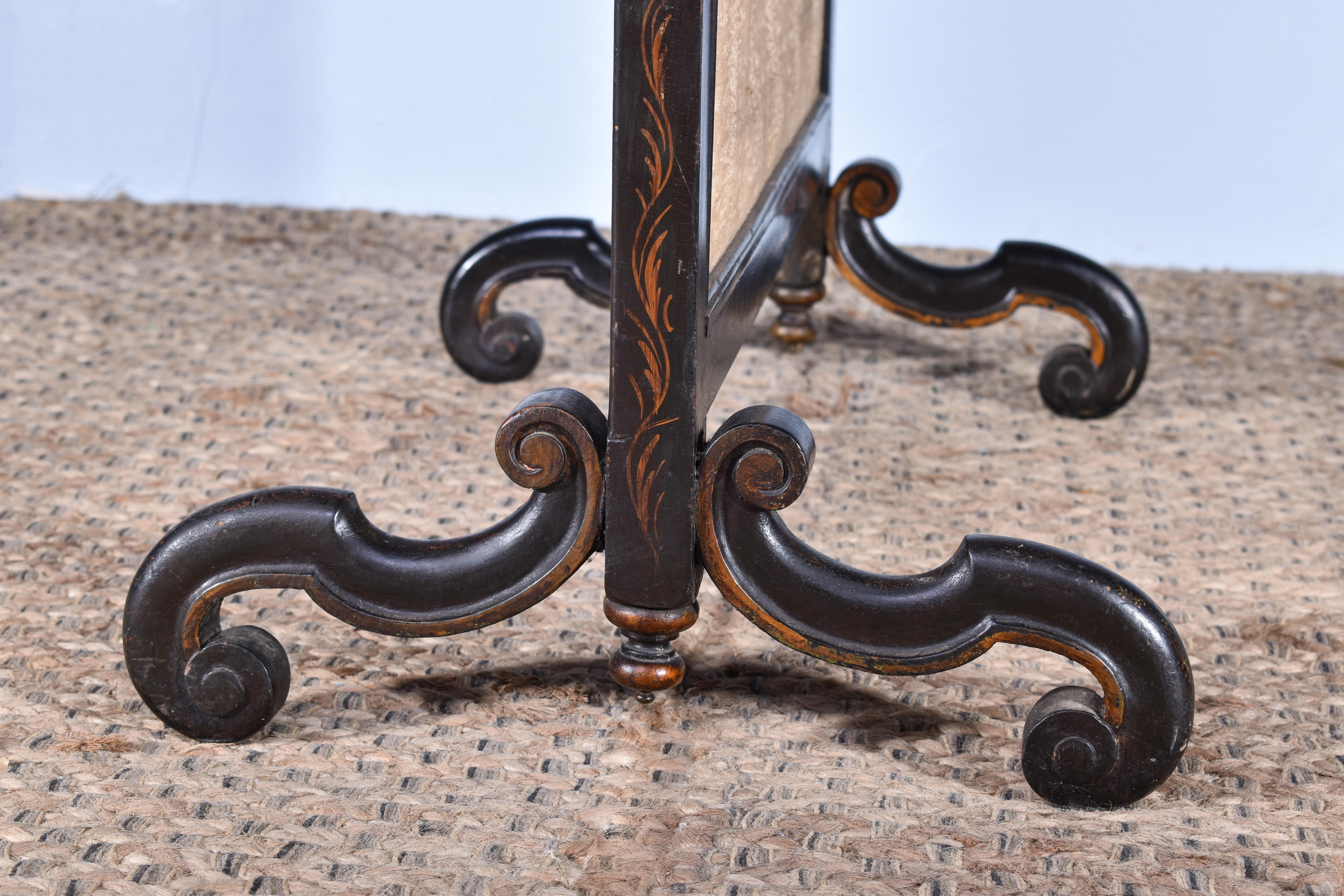 Hardwood Beadwork Fire Screen For Sale