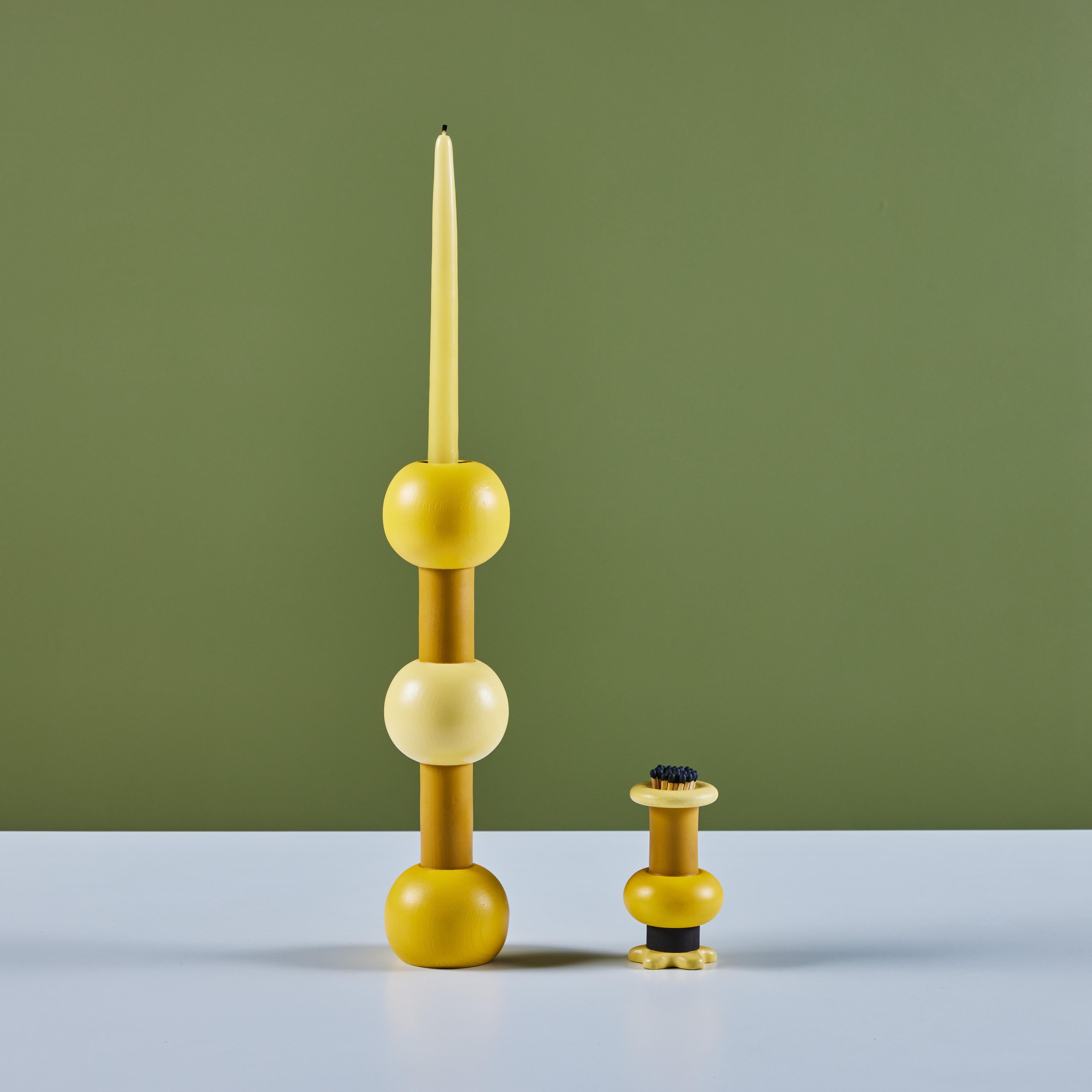 Beady Candle Stick and Match Holder Set by Evan Segota For Sale 5