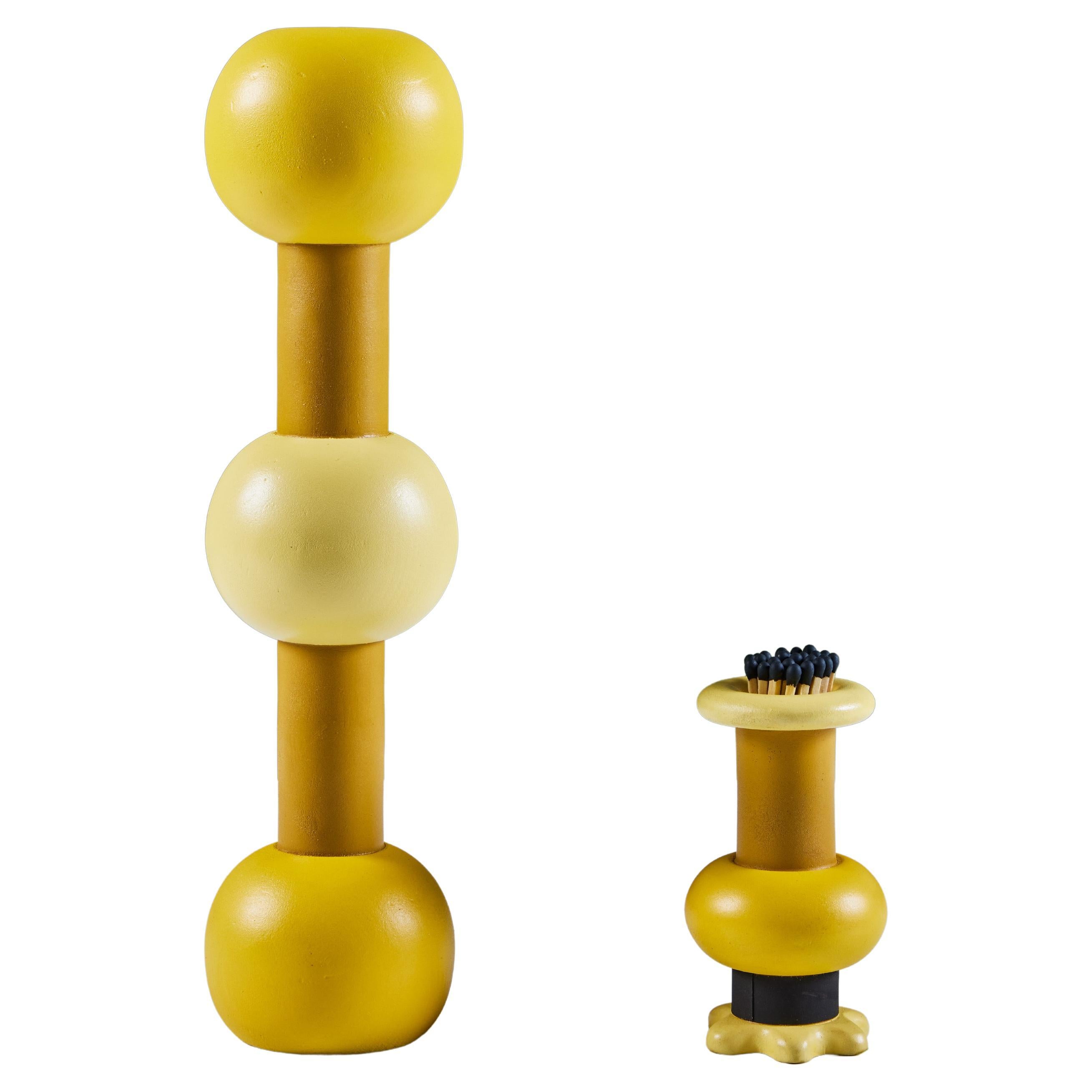 Beady Candle Stick and Match Holder Set by Evan Segota