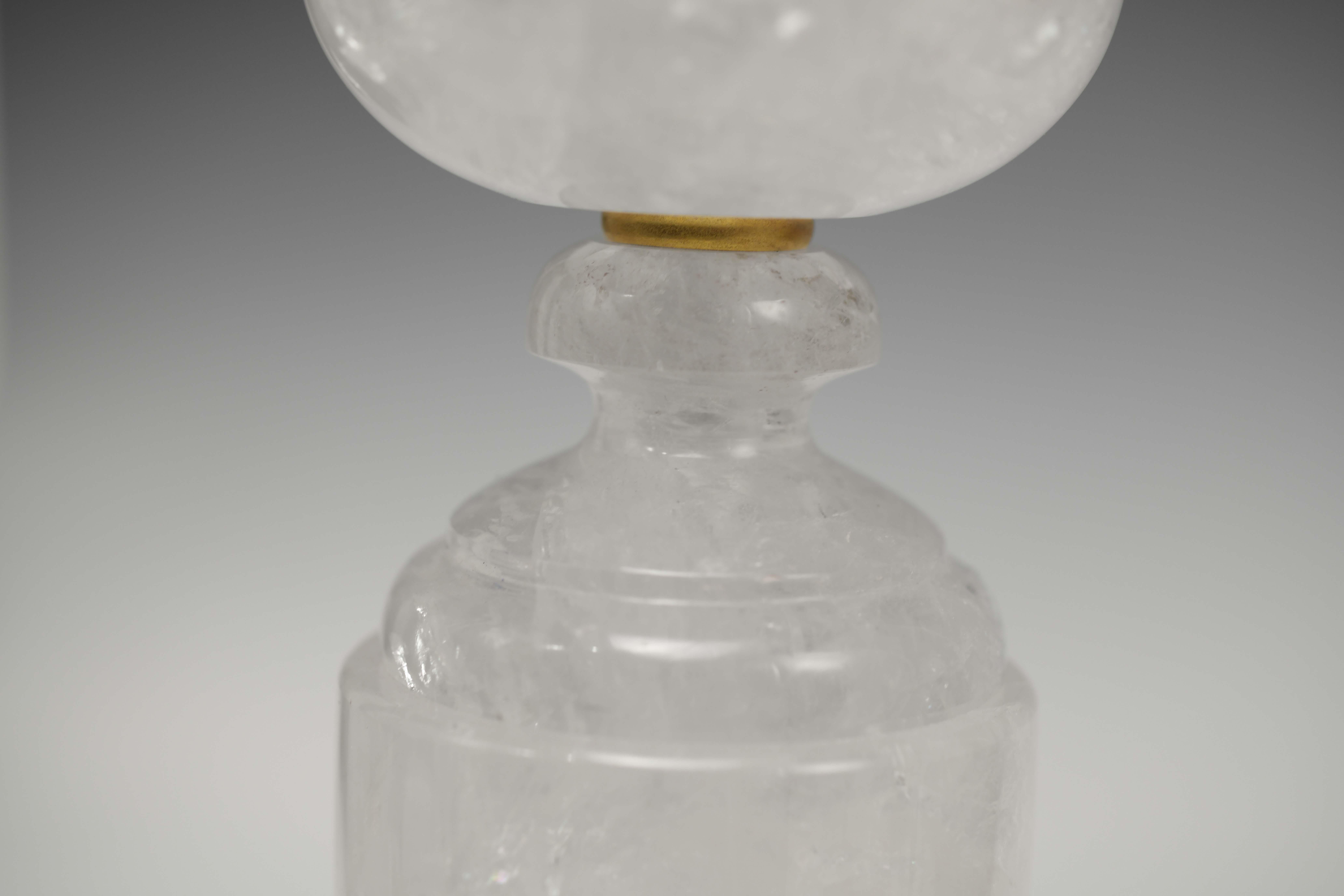 XXIe siècle et contemporain Lampes en quartz de cristal de roche en forme de gobelet par Phoenix en vente