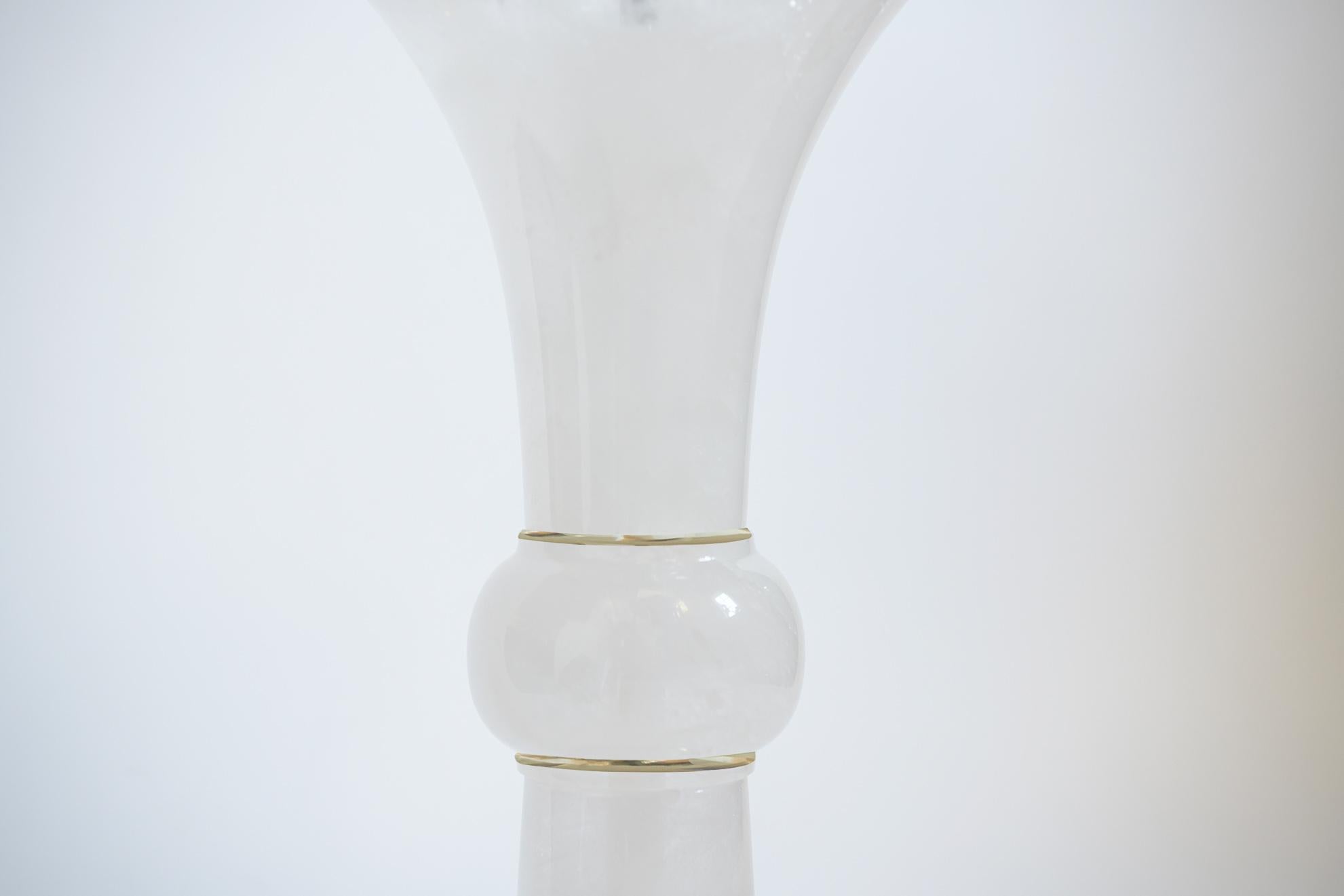 Beaker Form Rock Crystal Quartz Lamps In Excellent Condition For Sale In New York, NY