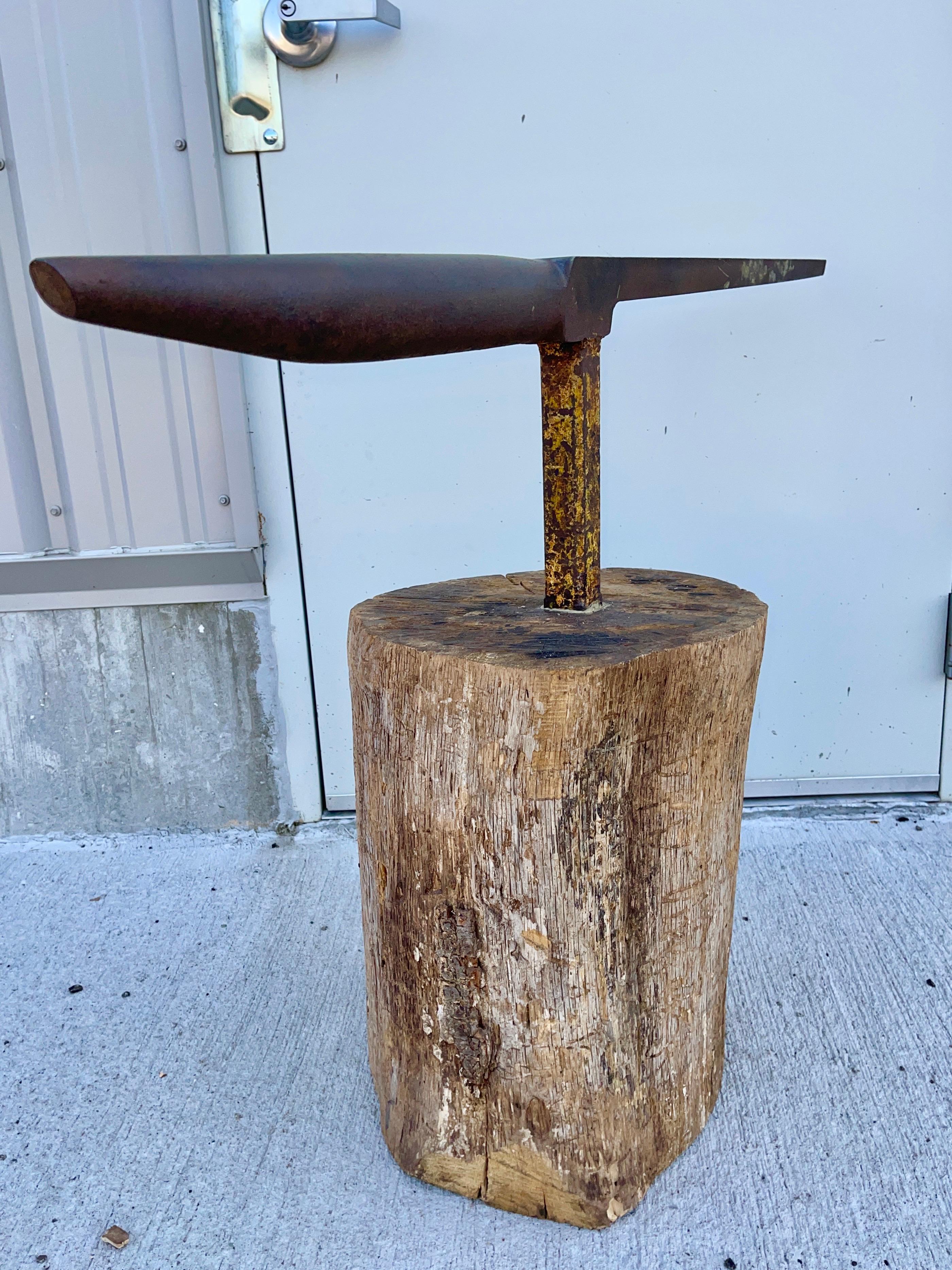 tree stump anvil stand