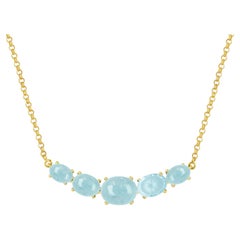 Beam Aquamarine 14k Gold Necklace