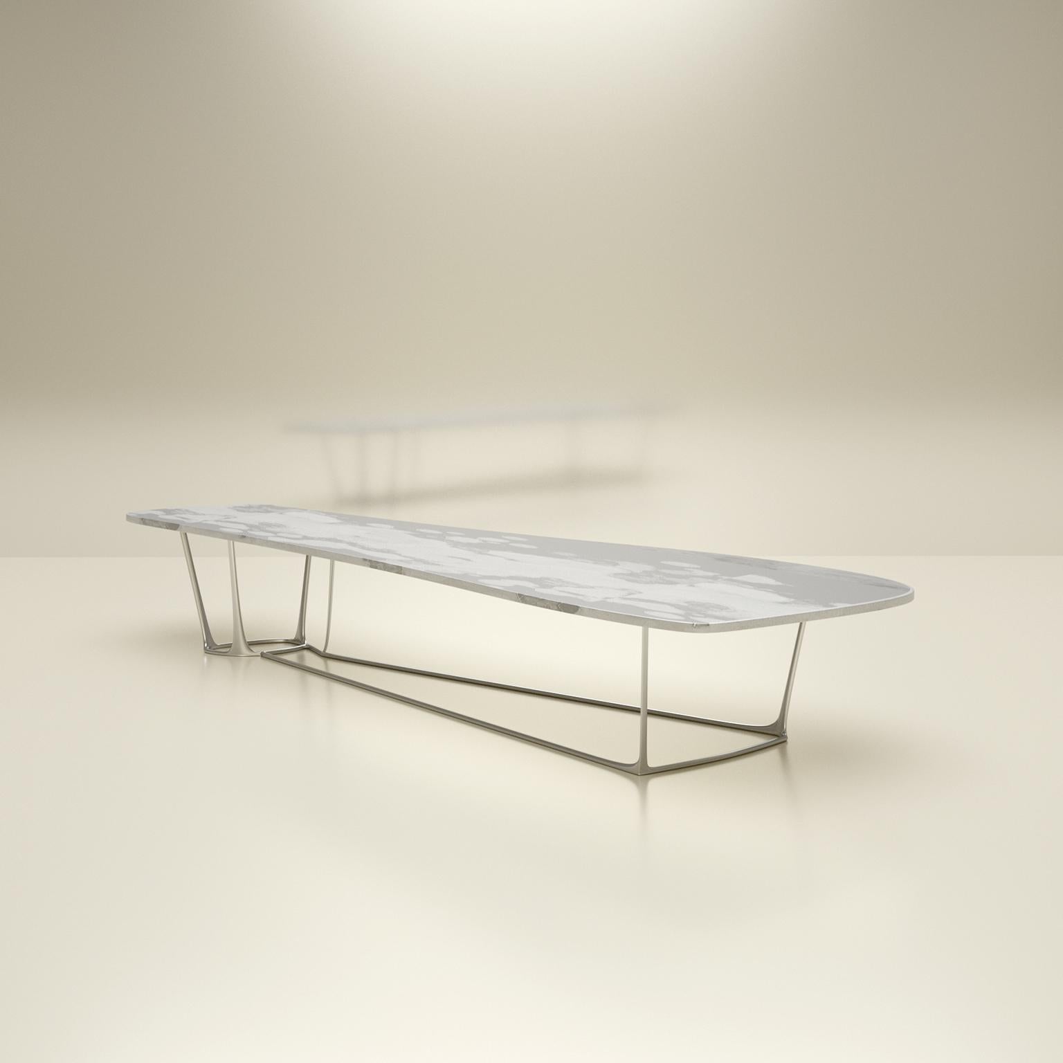 Polychromed BEAM, Limited Edition 21st Century Hand Silvered Aluminium & Steel Dining Table