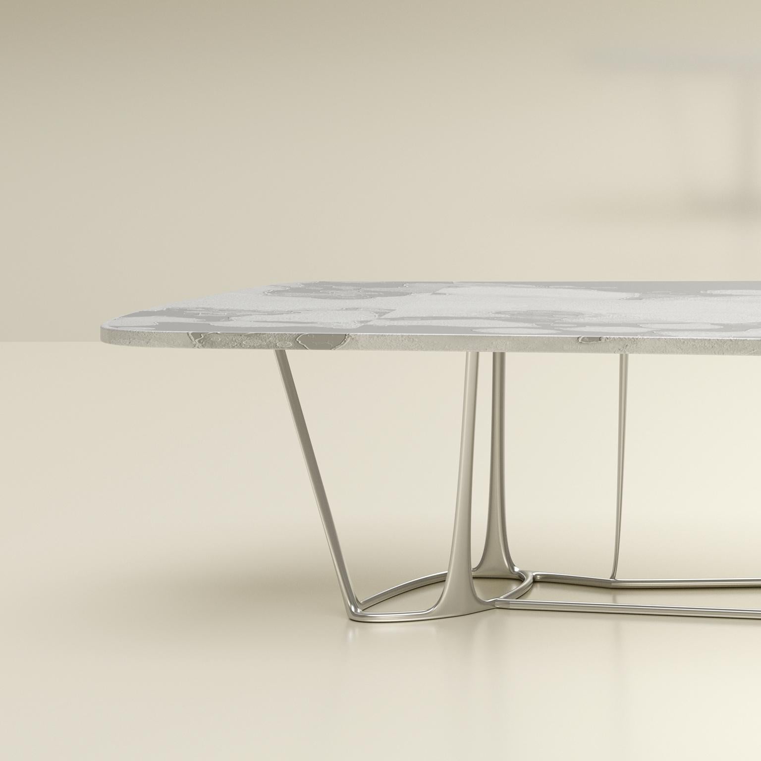 Contemporary BEAM, Limited Edition 21st Century Hand Silvered Aluminium & Steel Dining Table