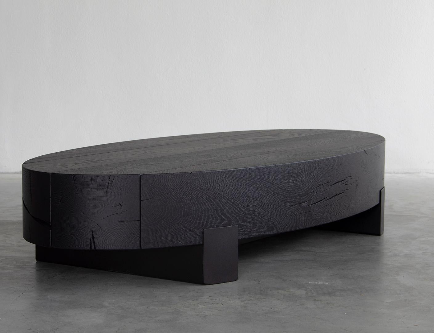 Post-Modern Beam Oval Coffee Table by Van Rossum For Sale