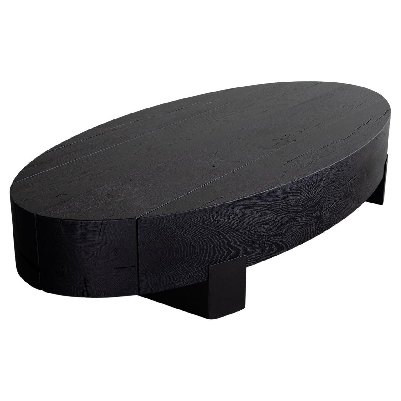 Beam Oval Coffee Table by Van Rossum For Sale