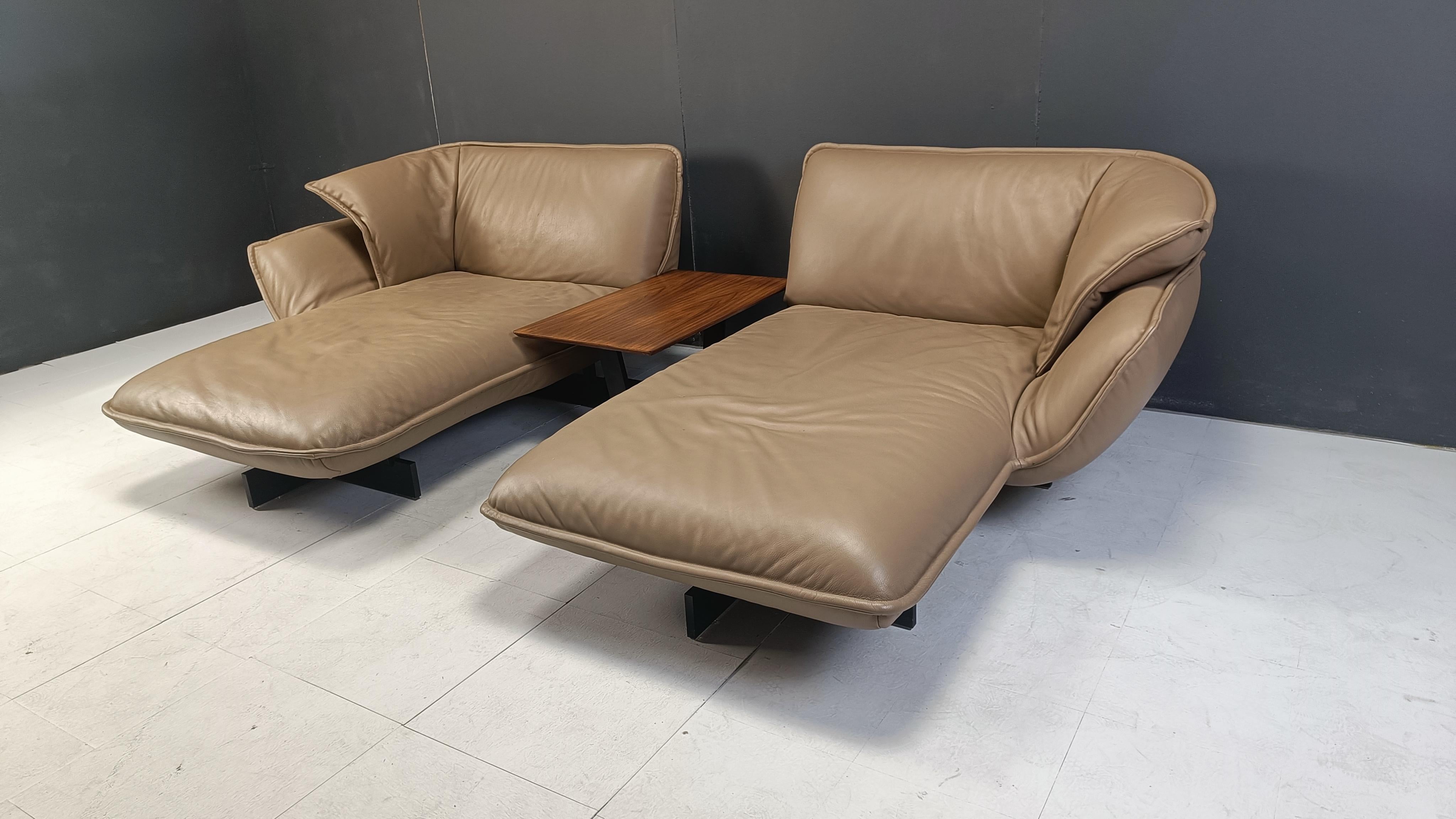 Beam sofa system with Walnut Beam coffee table by Patricia Urquiola For Cassina 3