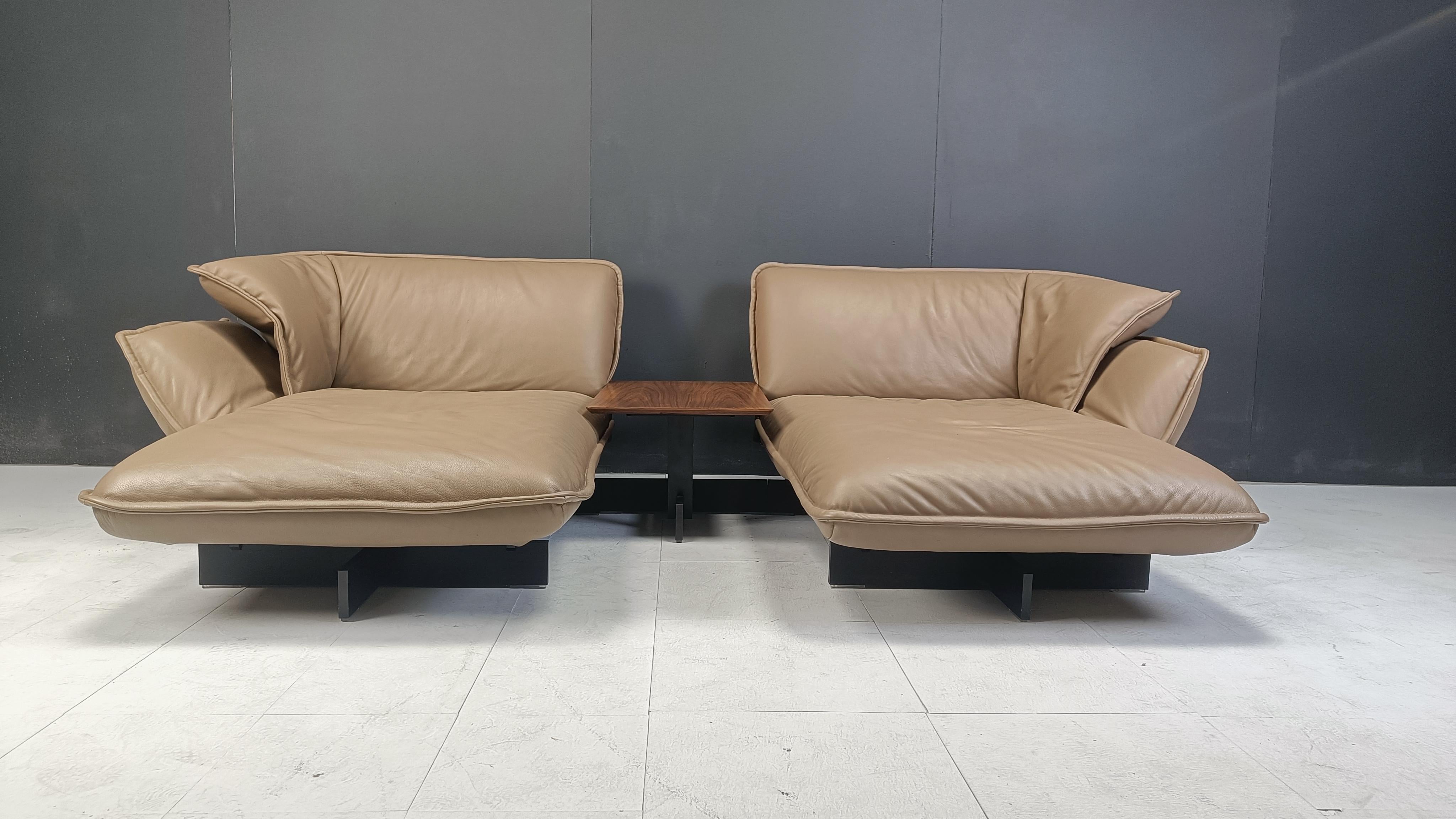 Italian Beam sofa system with Walnut Beam coffee table by Patricia Urquiola For Cassina