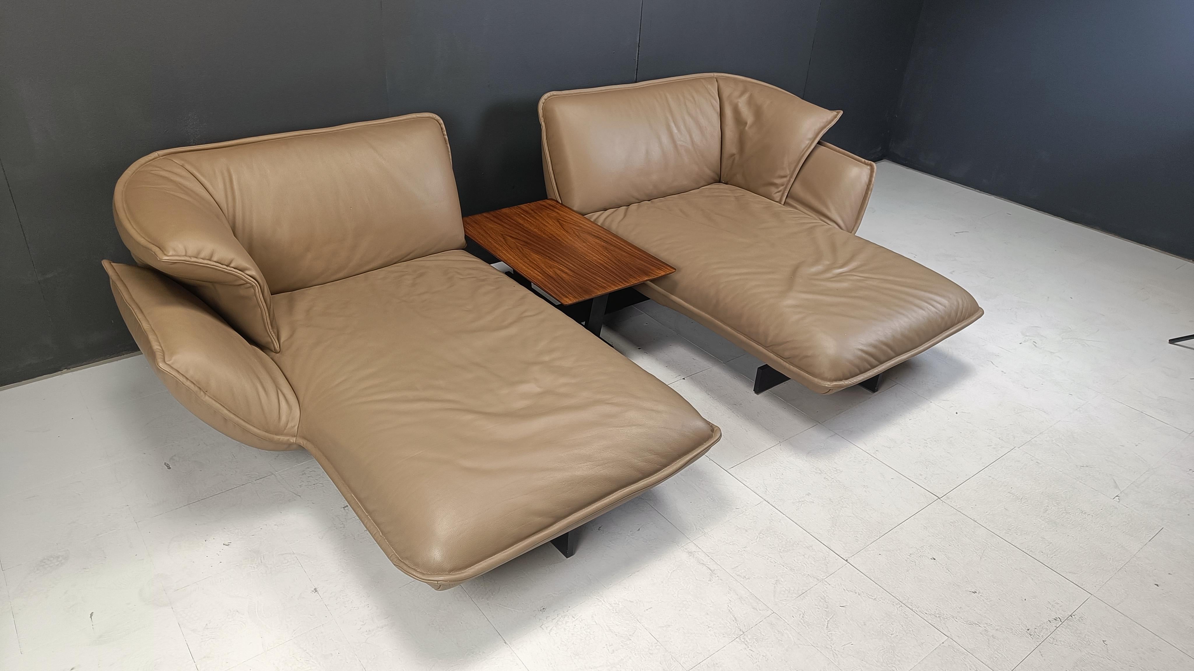 Contemporary Beam sofa system with Walnut Beam coffee table by Patricia Urquiola For Cassina