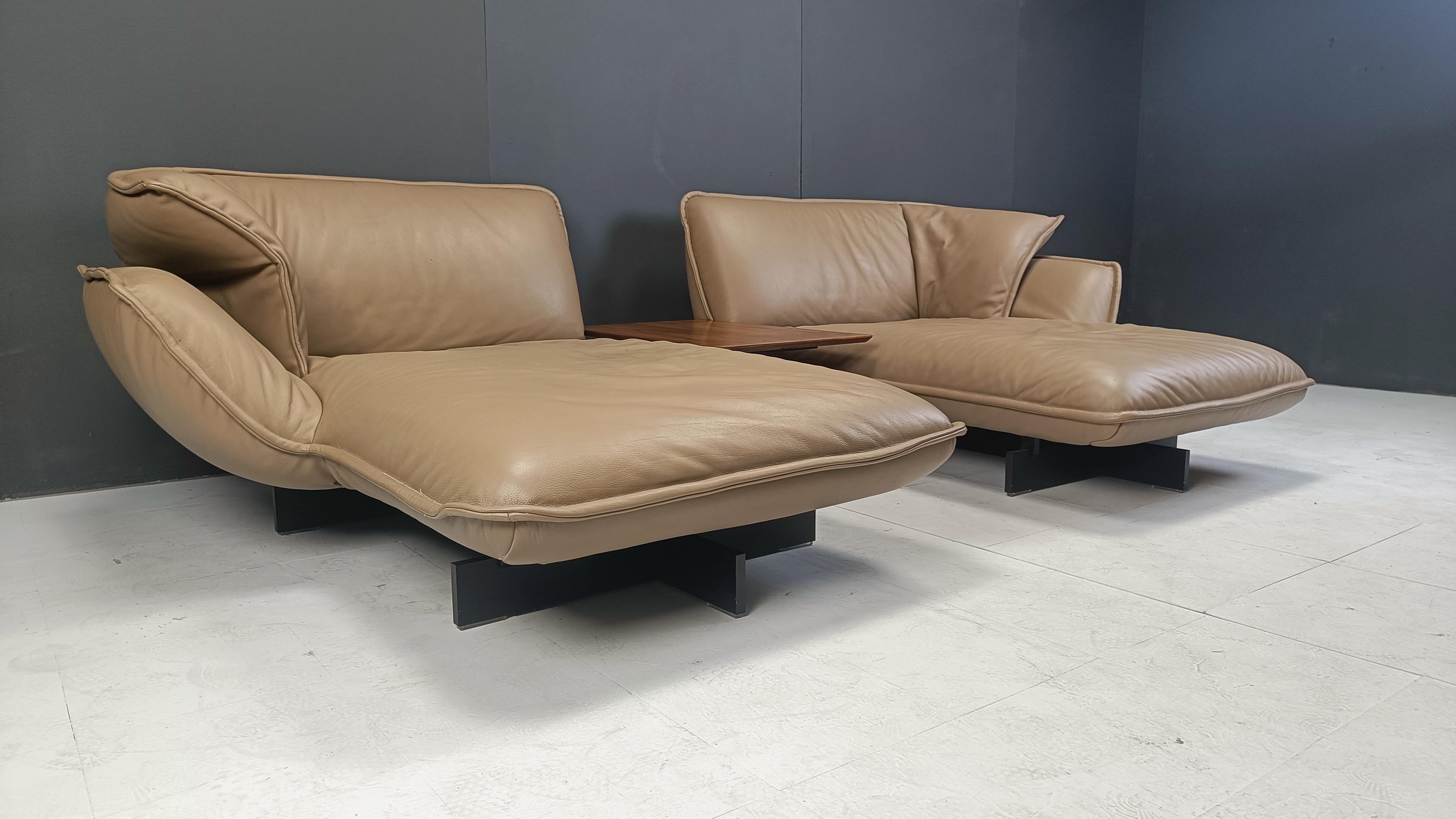 Beam sofa system with Walnut Beam coffee table by Patricia Urquiola For Cassina 1
