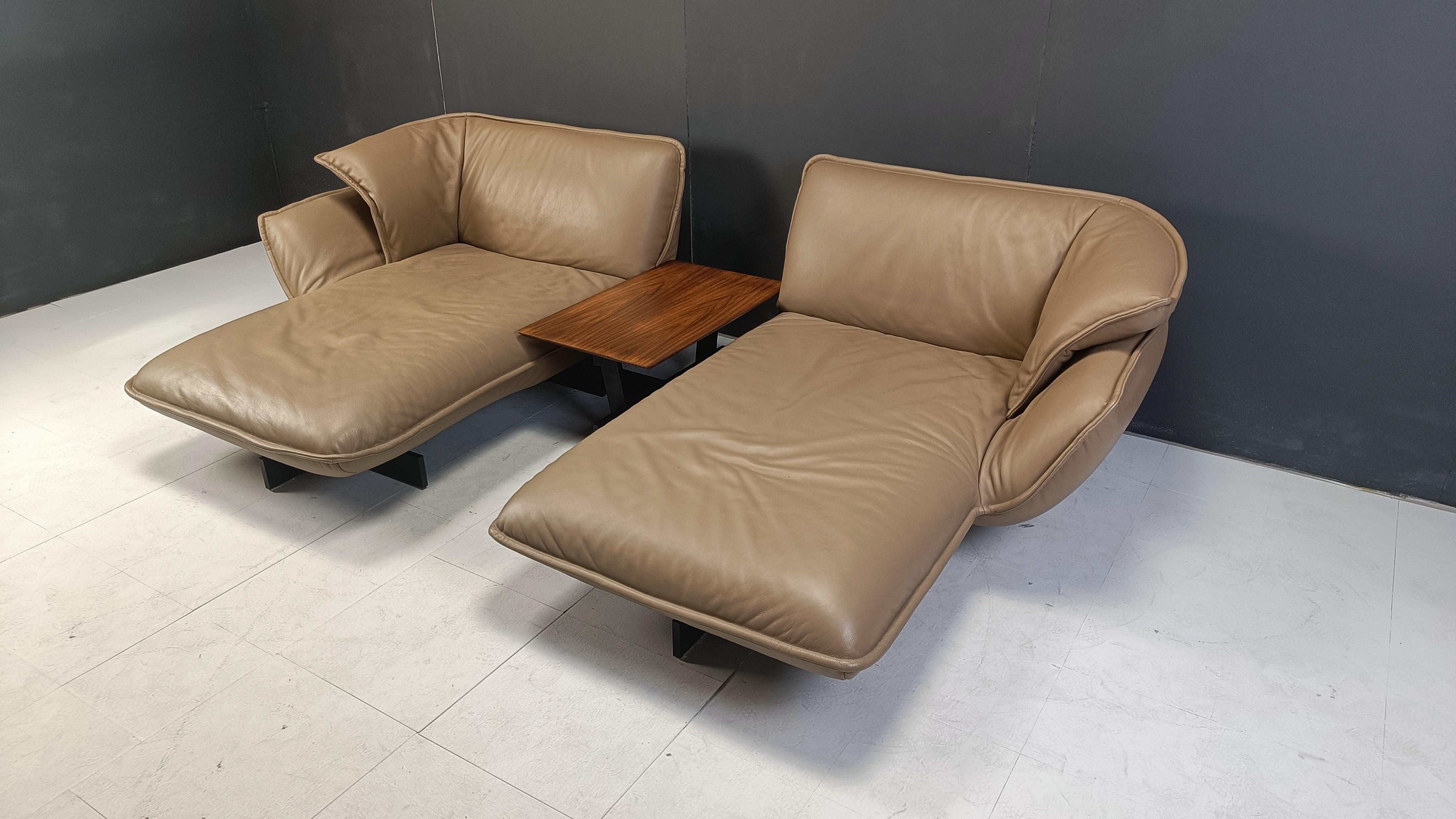 Beam sofa system with Walnut Beam coffee table by Patricia Urquiola For Cassina 2