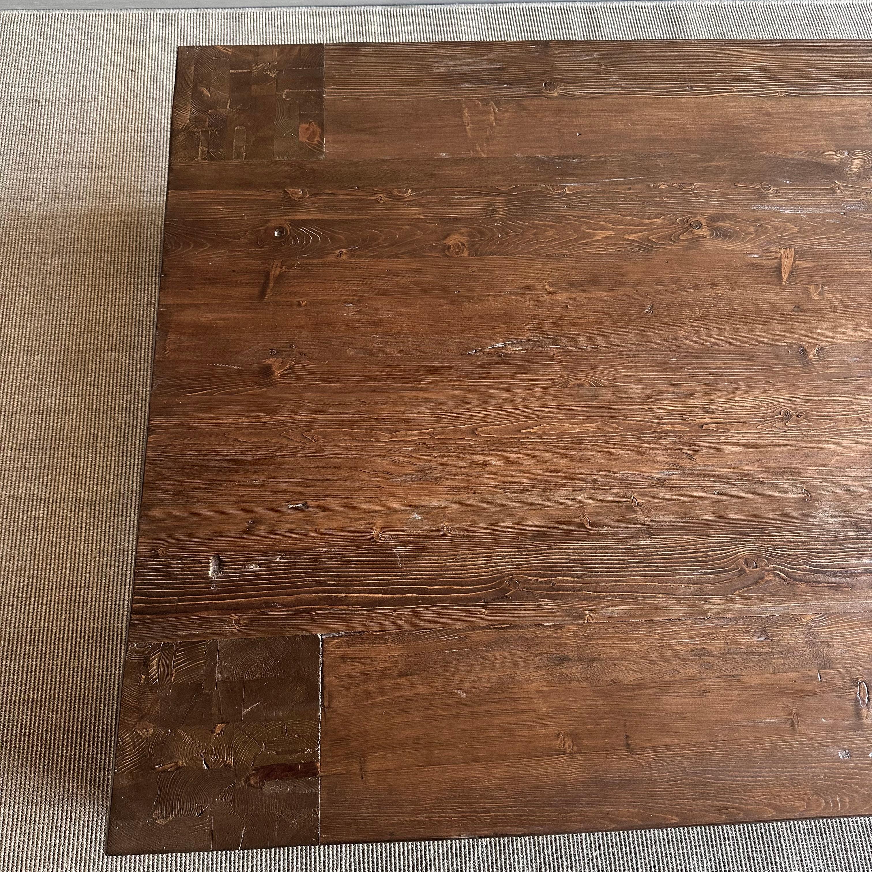 Beam XL Walnut Stain Reclaimed Elm Wood Coffee Table For Sale 3