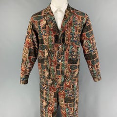 BEAMS PLUS Size M Multi-Color Print Wool Notch Lapel Suit